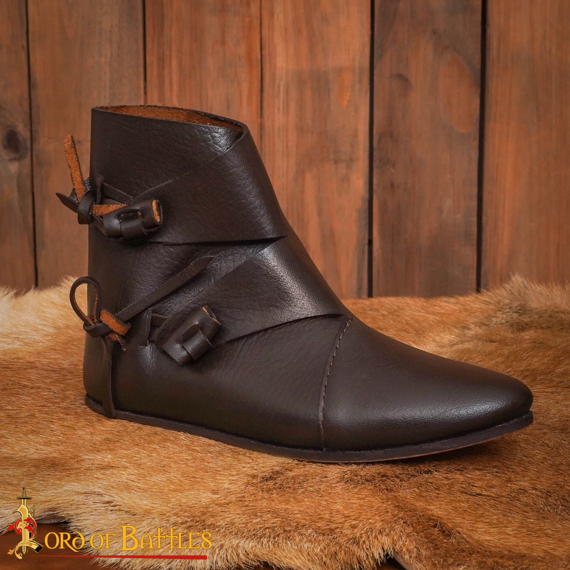 Botas tobilleras vikingas Jorvik de cuero - imagen 12