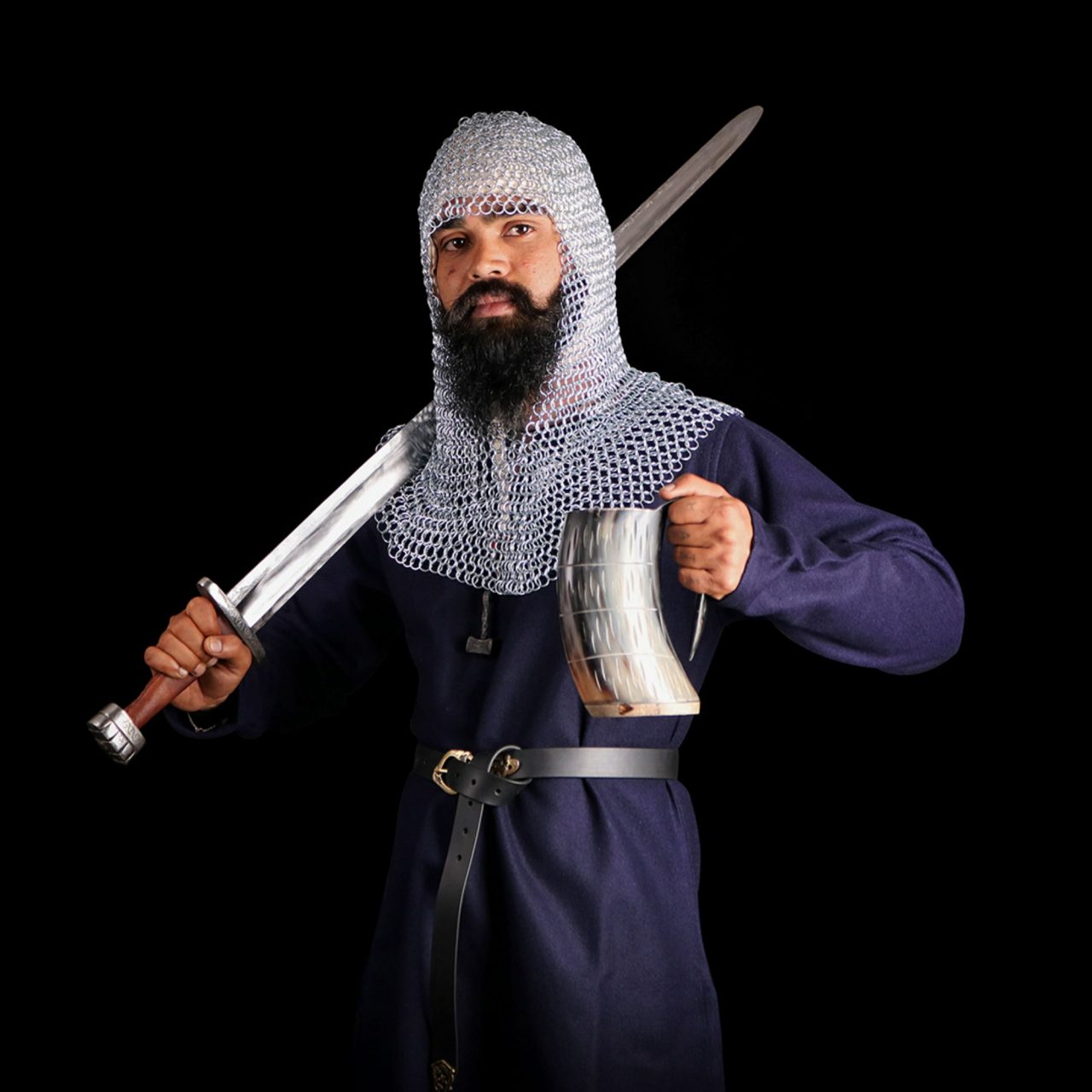 Capucha medieval de algodón 100% (lona 220 GSM) para LARP y recreación - imagen 16
