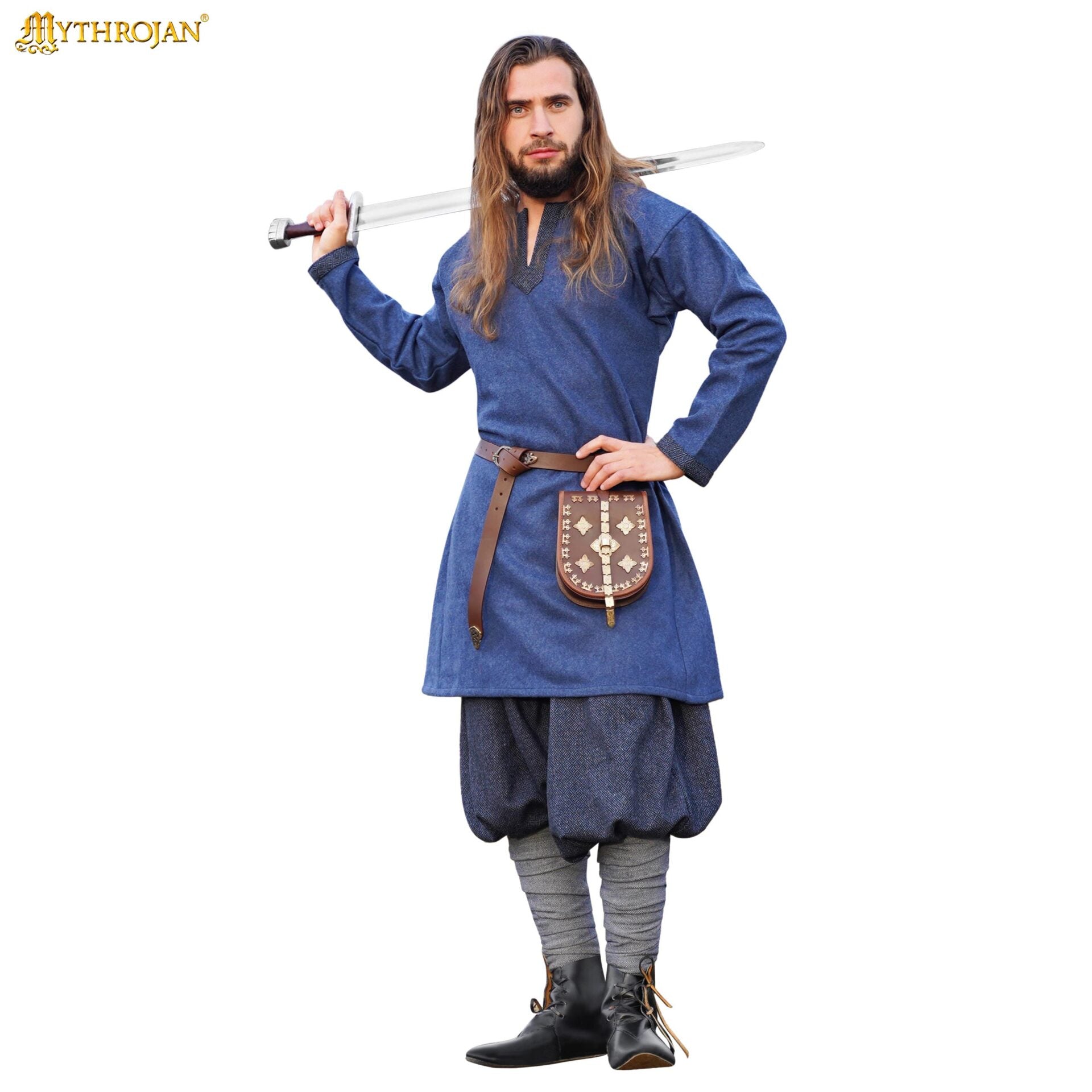 Imagen única de: Túnica vikinga Eric The Bold — Lana reciclada y galón en sarga