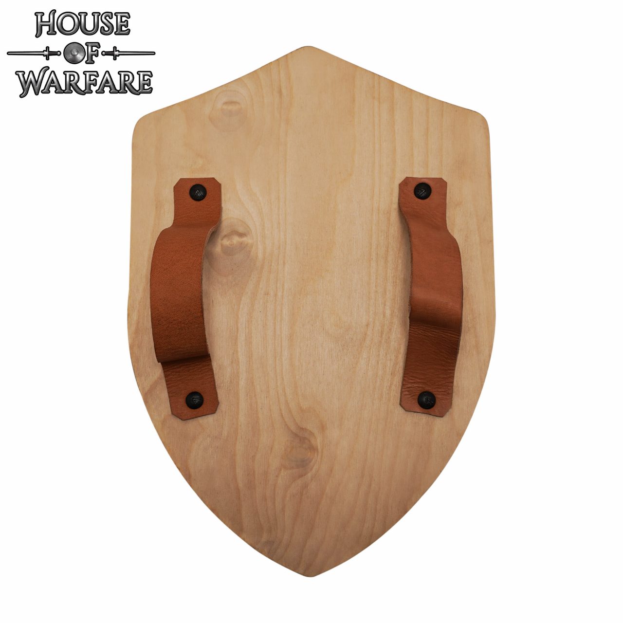 Escudo grande de madera maciza personalizable con correas de cuero - imagen 10