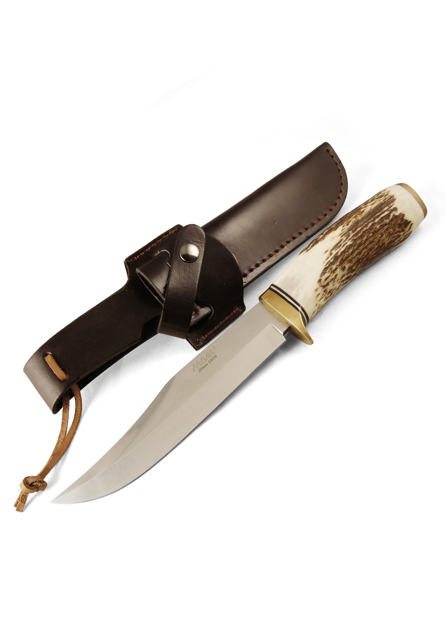 Imagen única de: Cuchillo De Caza Con Mango De Asta De Ciervo, Hoja 165 Mm