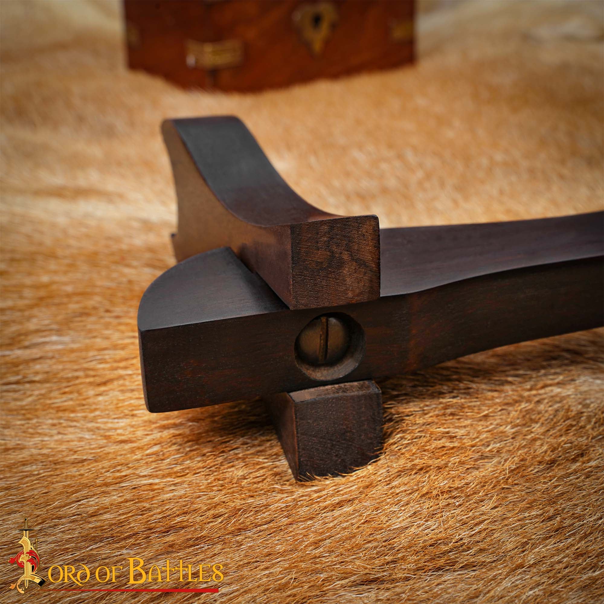 Expositor de Espadas Medievales de Madera de Un Solo Nivel con Fieltro de Terciopelo - Imagen 8