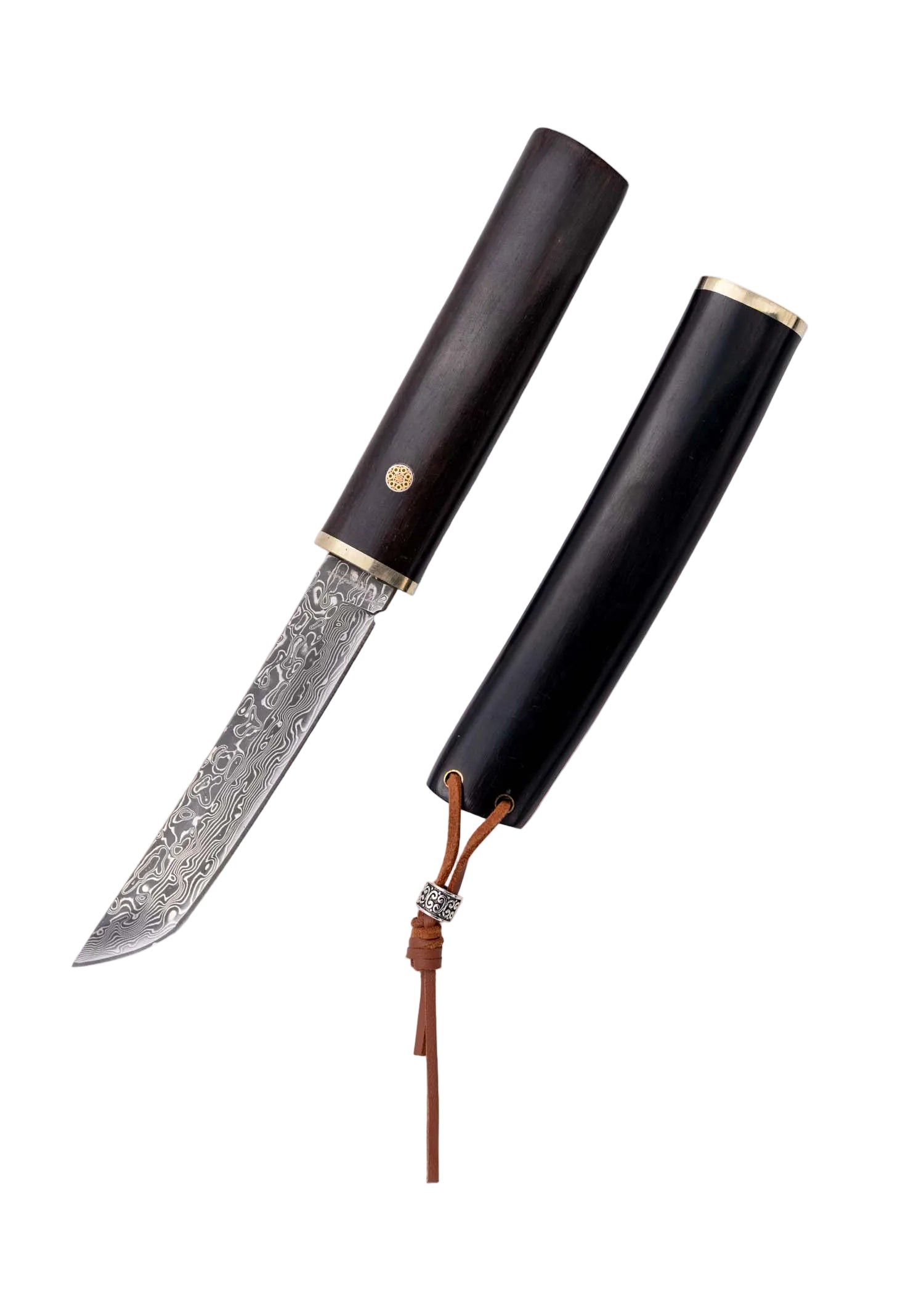 Cuchillo Tanto con Mango de Haya abierto – Acero Damasco VG10 Todo Medeieval