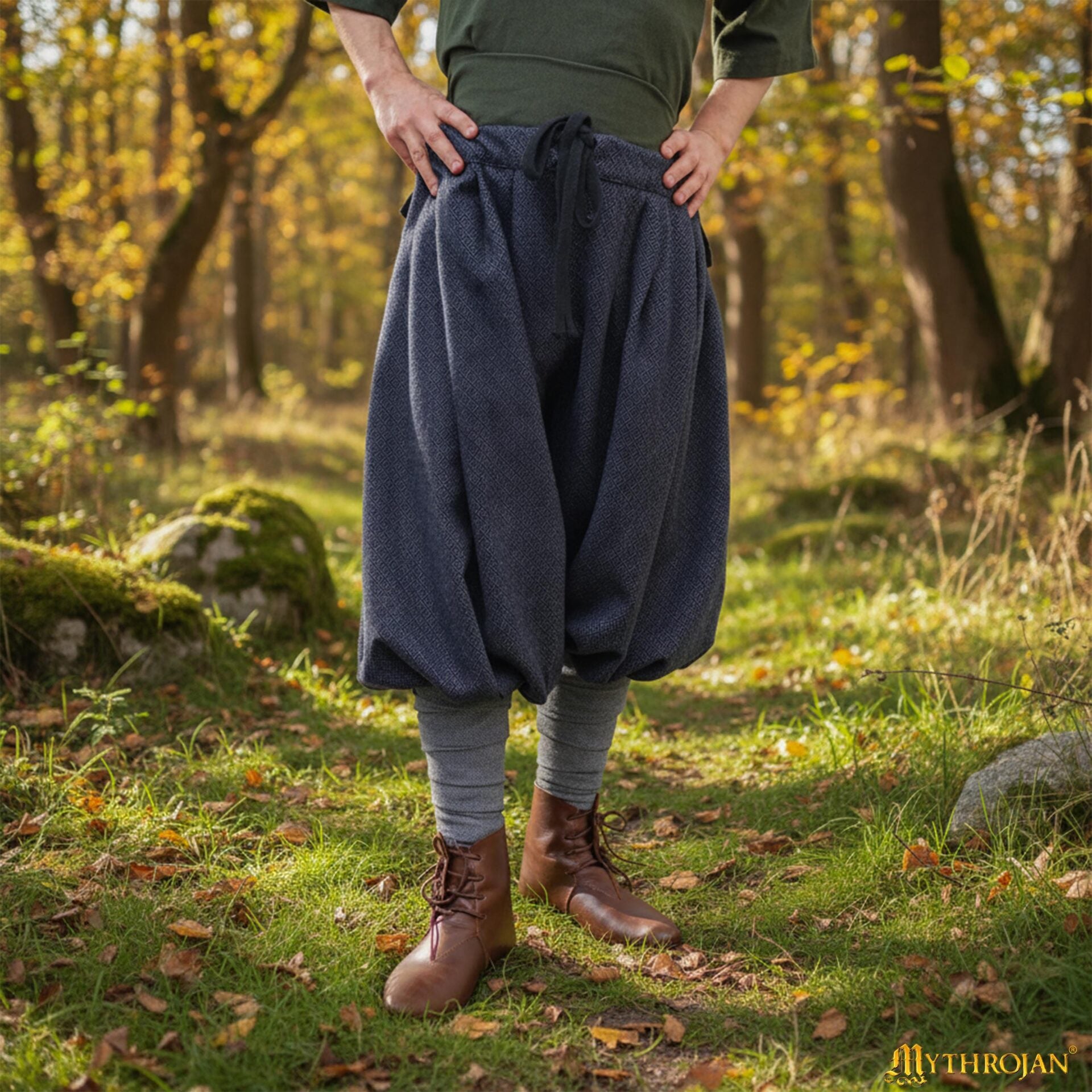 Pantalones vikingos Haithabu en sarga diamante — 80% lana