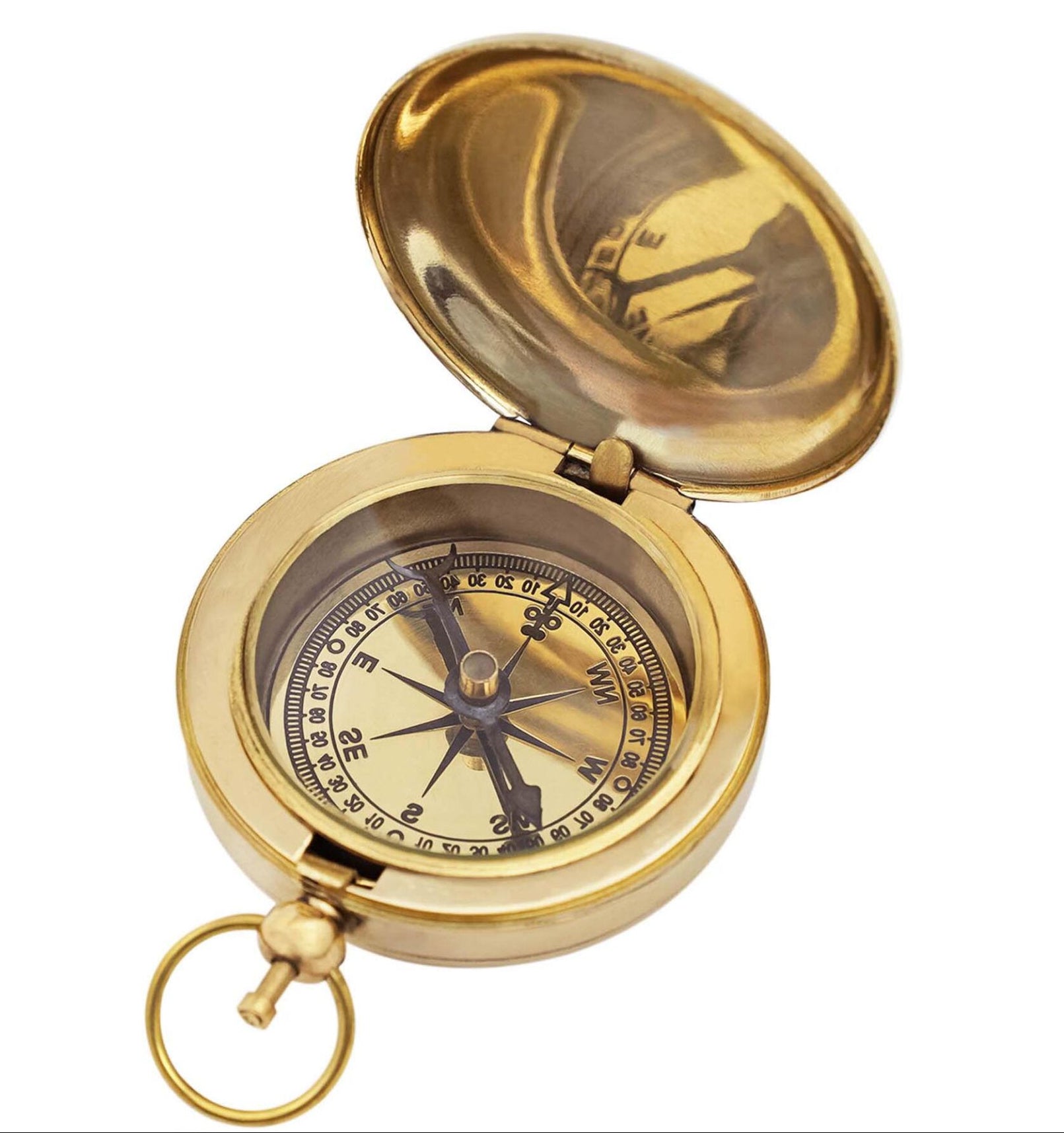 Brújula de Bolsillo de Latón para Aventureros - Instrumento de Navegación de Época - Imagen 4