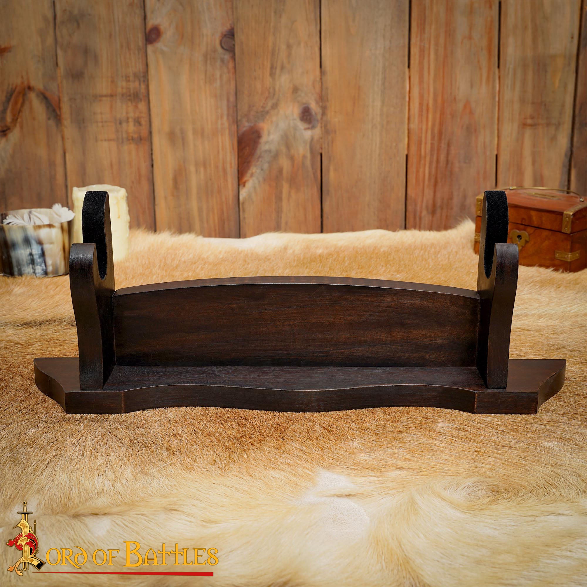 Expositor de Espadas de Madera de Un Nivel - Madera Maciza - Imagen 6