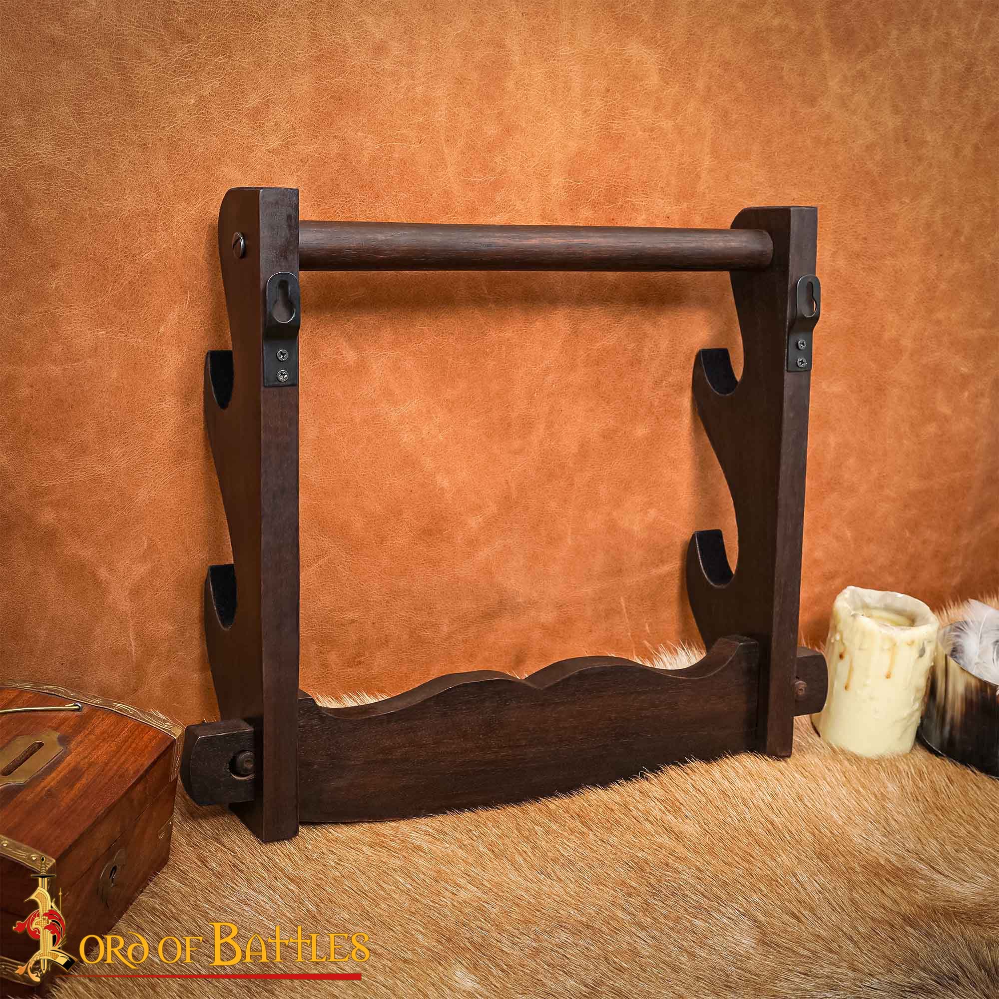 Soporte mural de madera para espadas — 2 niveles - imagen 10