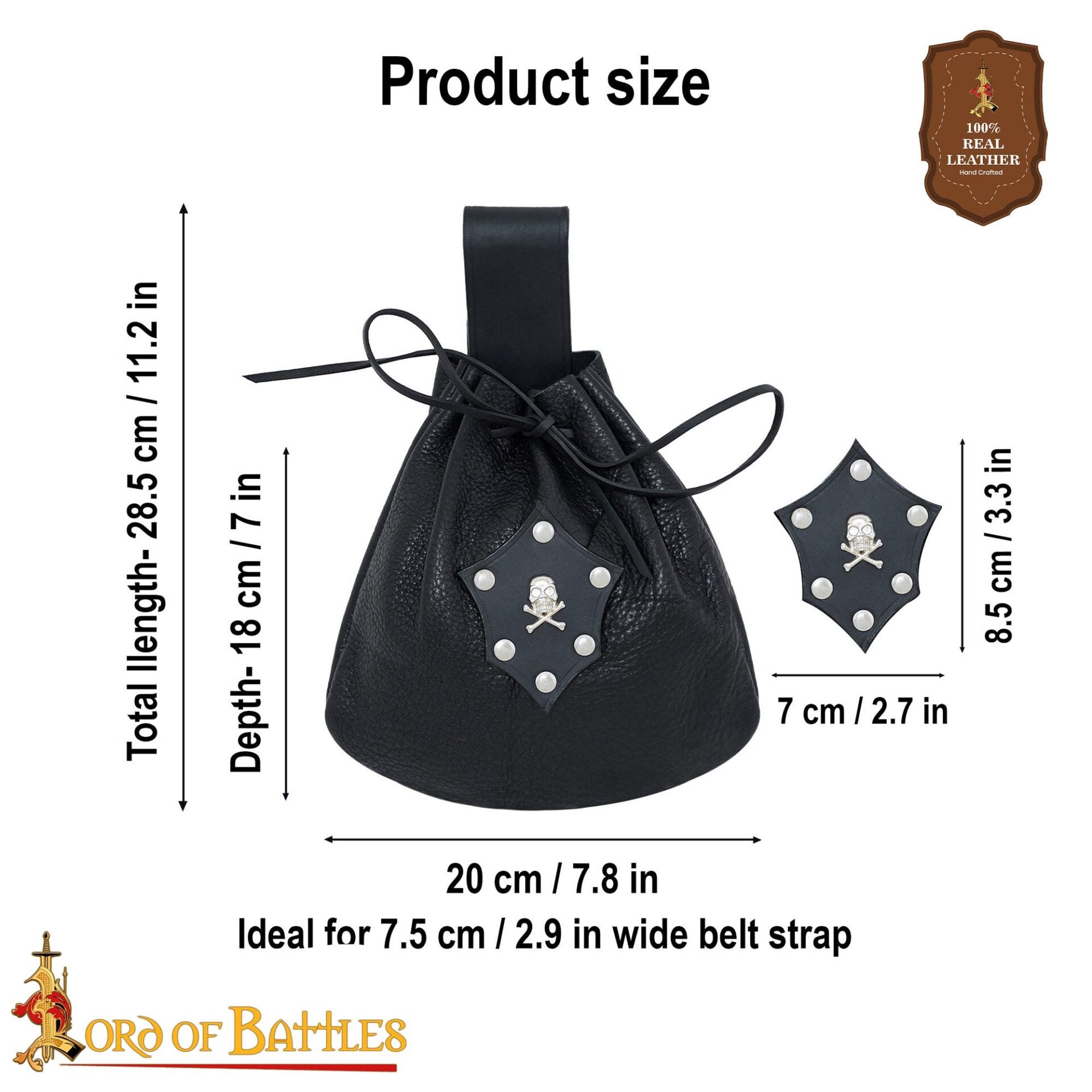 Bolsa de cinturón de cuero estilo pirata - imagen 3