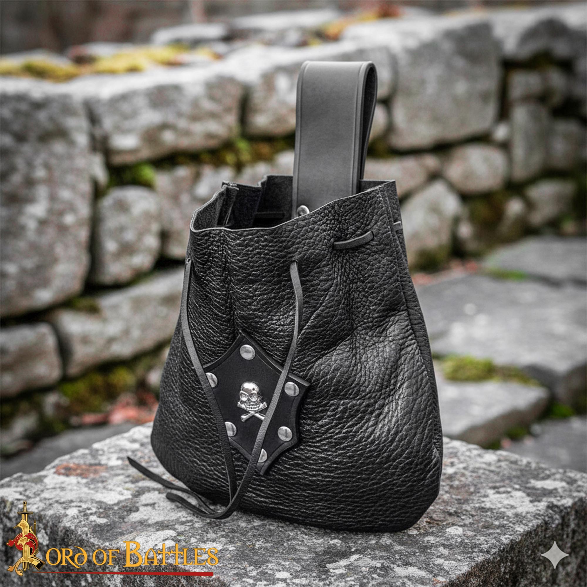 Bolsa de cinturón de cuero estilo pirata - imagen 6