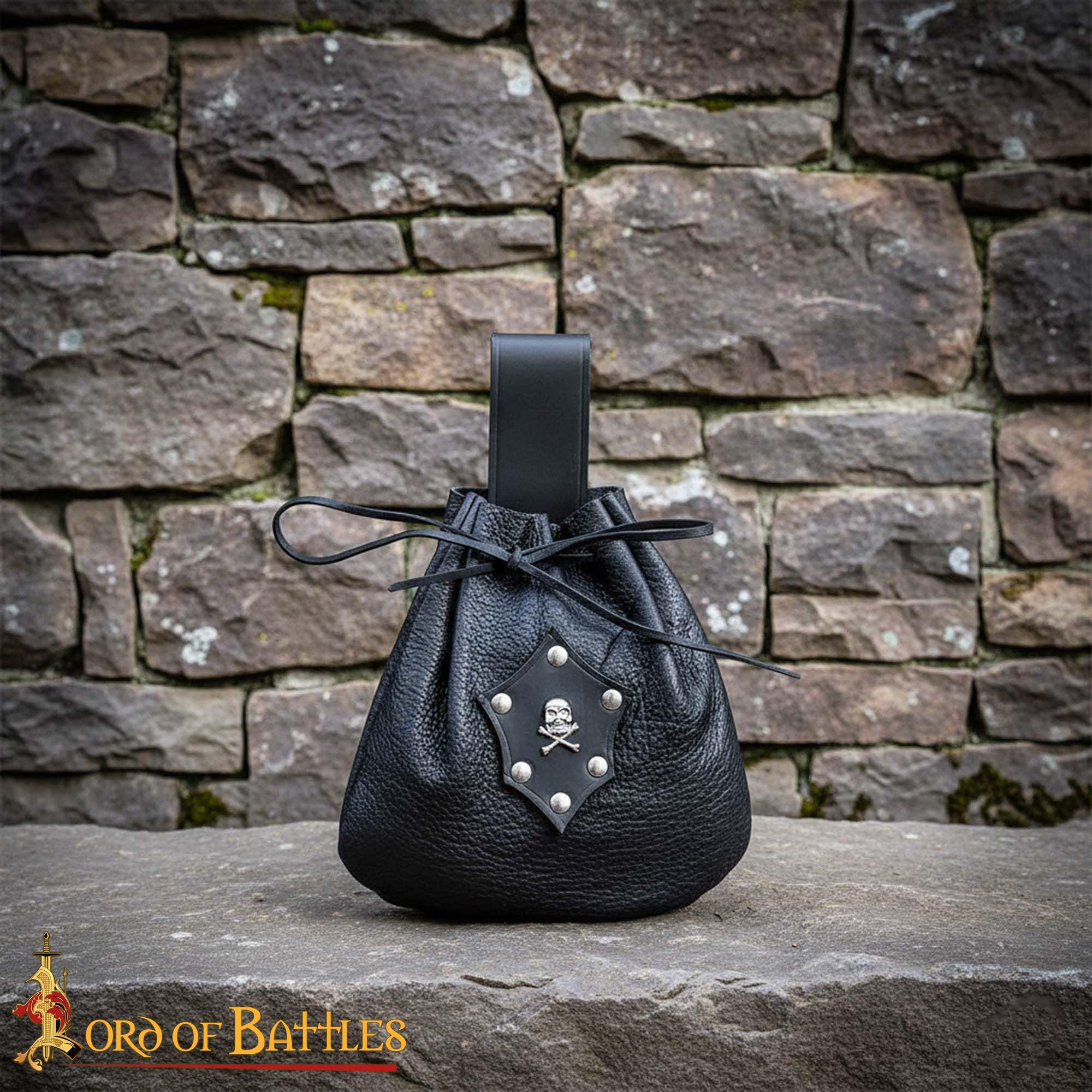 Bolsa de cinturón de cuero estilo pirata