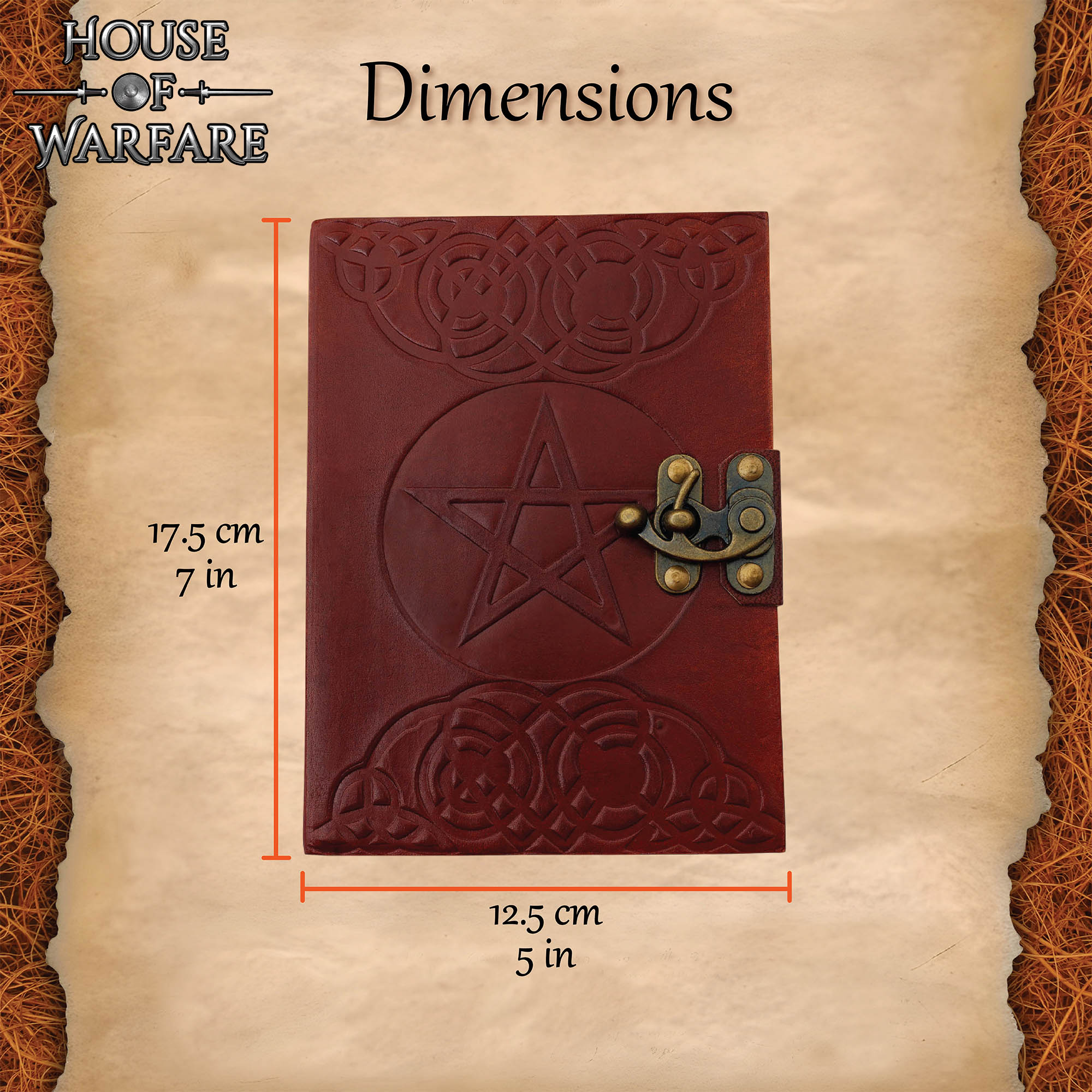 Cuaderno de cuero con pentagrama y cierre de latón - imagen 3
