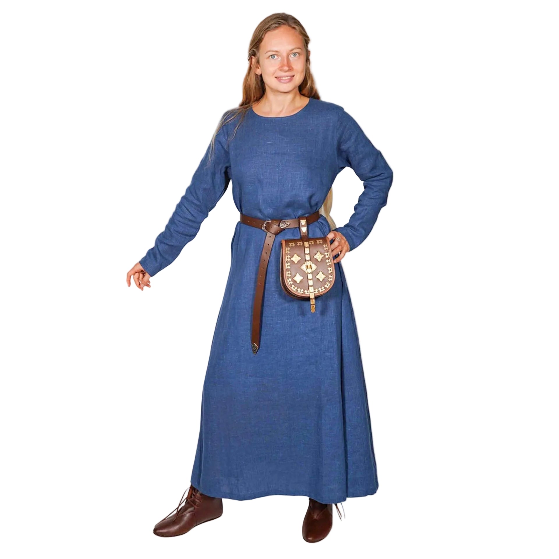 Vestido vikingo largo Helga en lino 100% para mujer - imagen 20