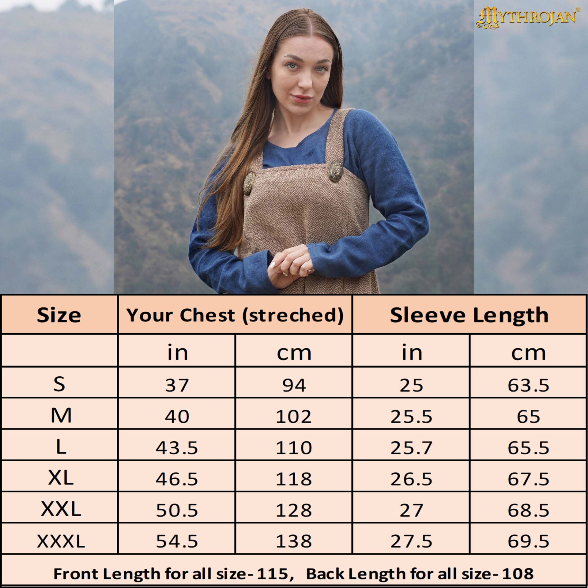 Vestido delantal vikingo Hilda - 100% lana reciclada - imagen 4