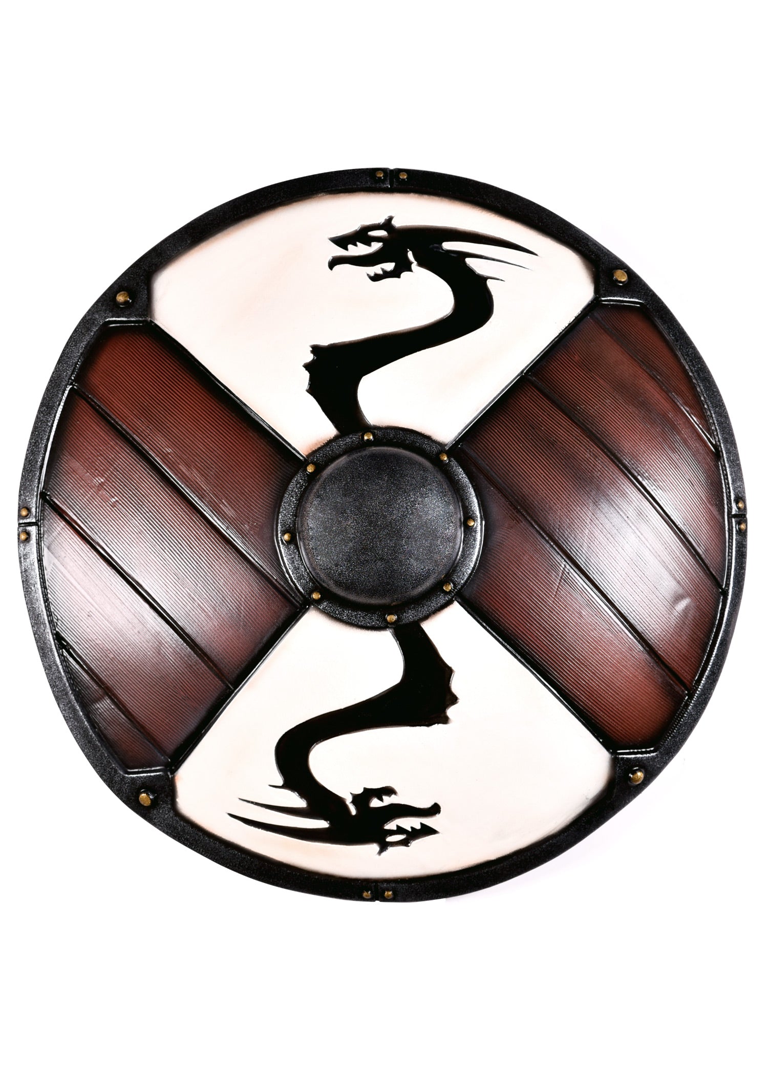 Imagen única de: Escudo Vikingo Con Motivo De Dragón, Blanco