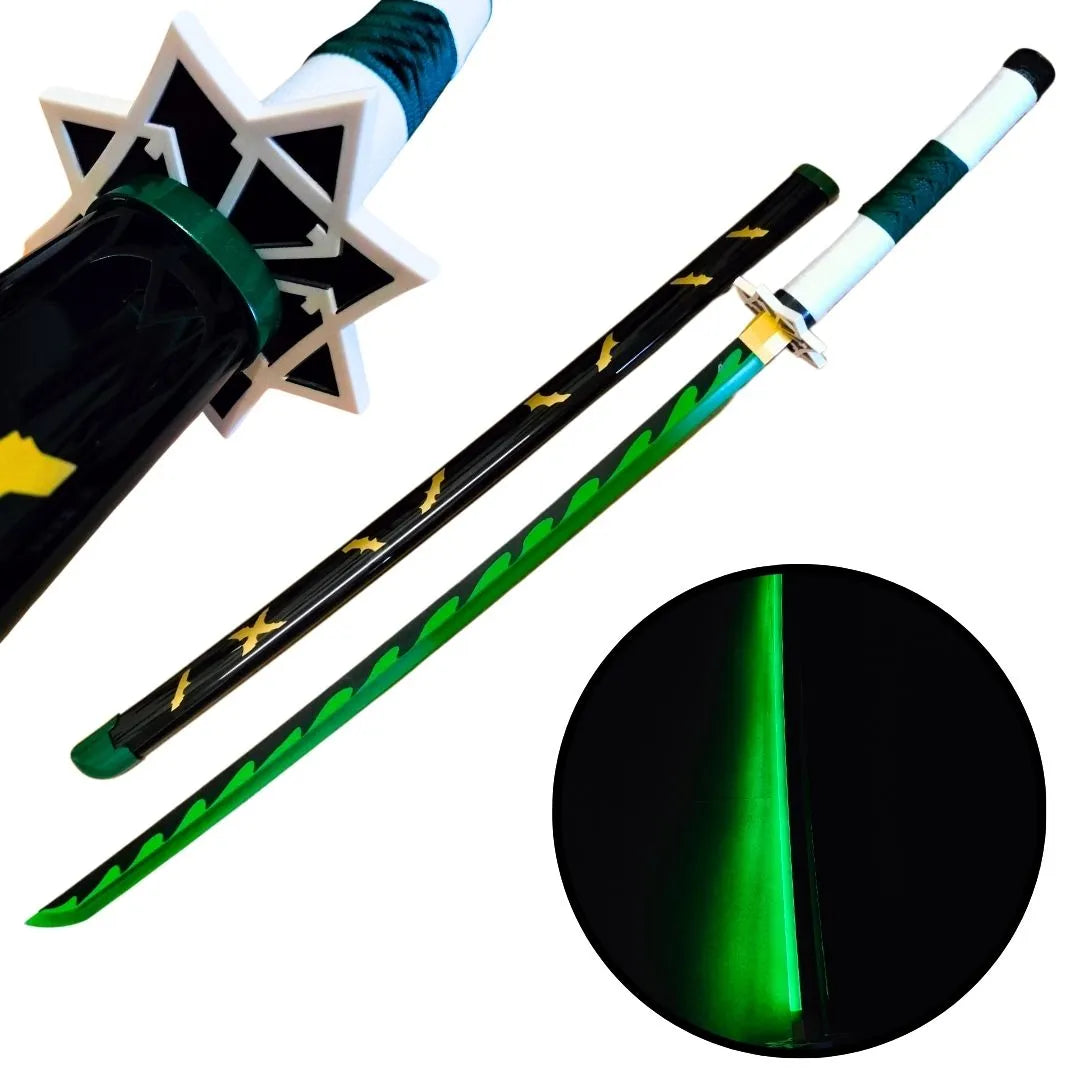 Imagen única de: Katana Decorativa Hoja de Bambú con LED Sanemi Shinazugawa de Demon Slayer