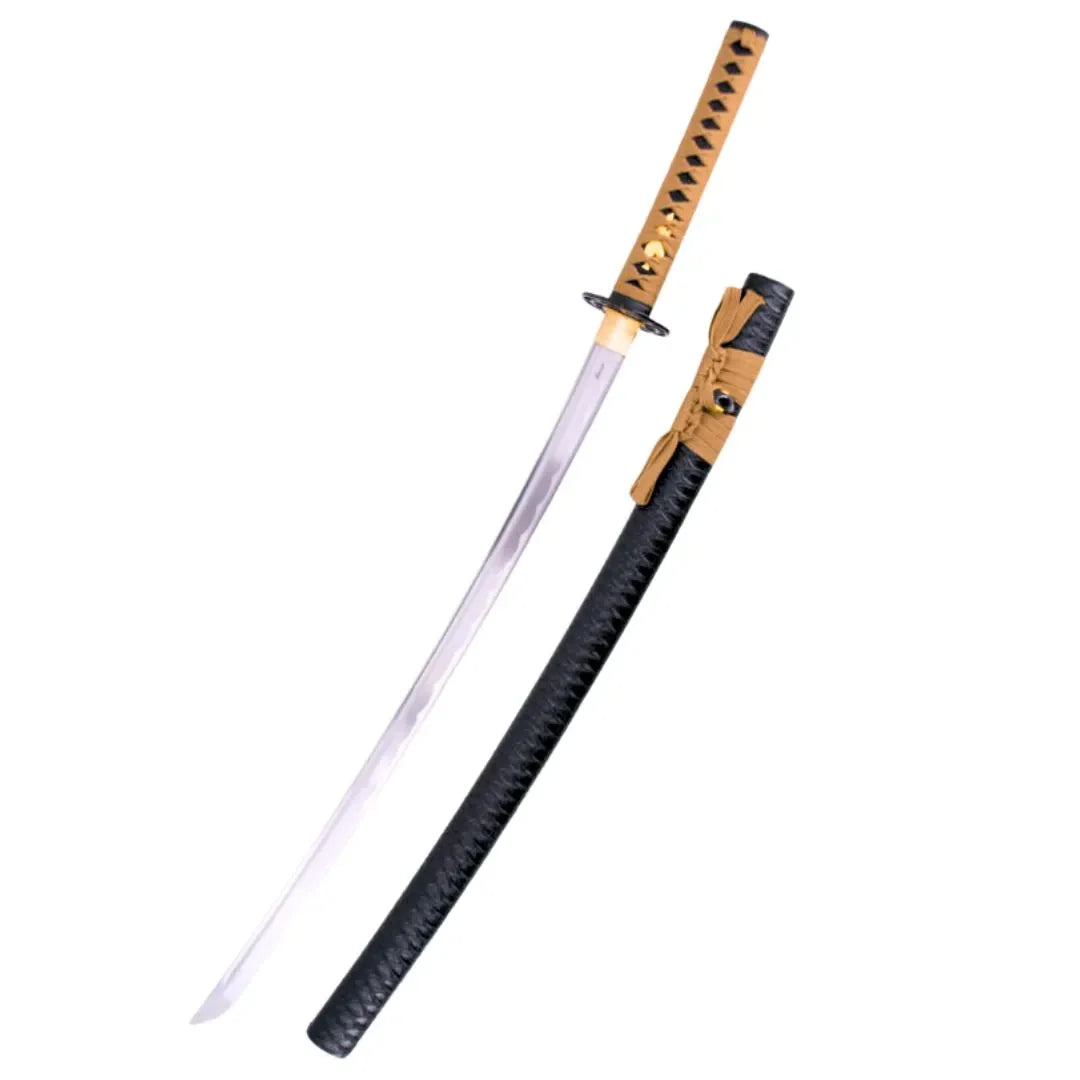 Imagen única de: Katana Funcional Afilada Marron Y Piel De Cocodrilo S6038