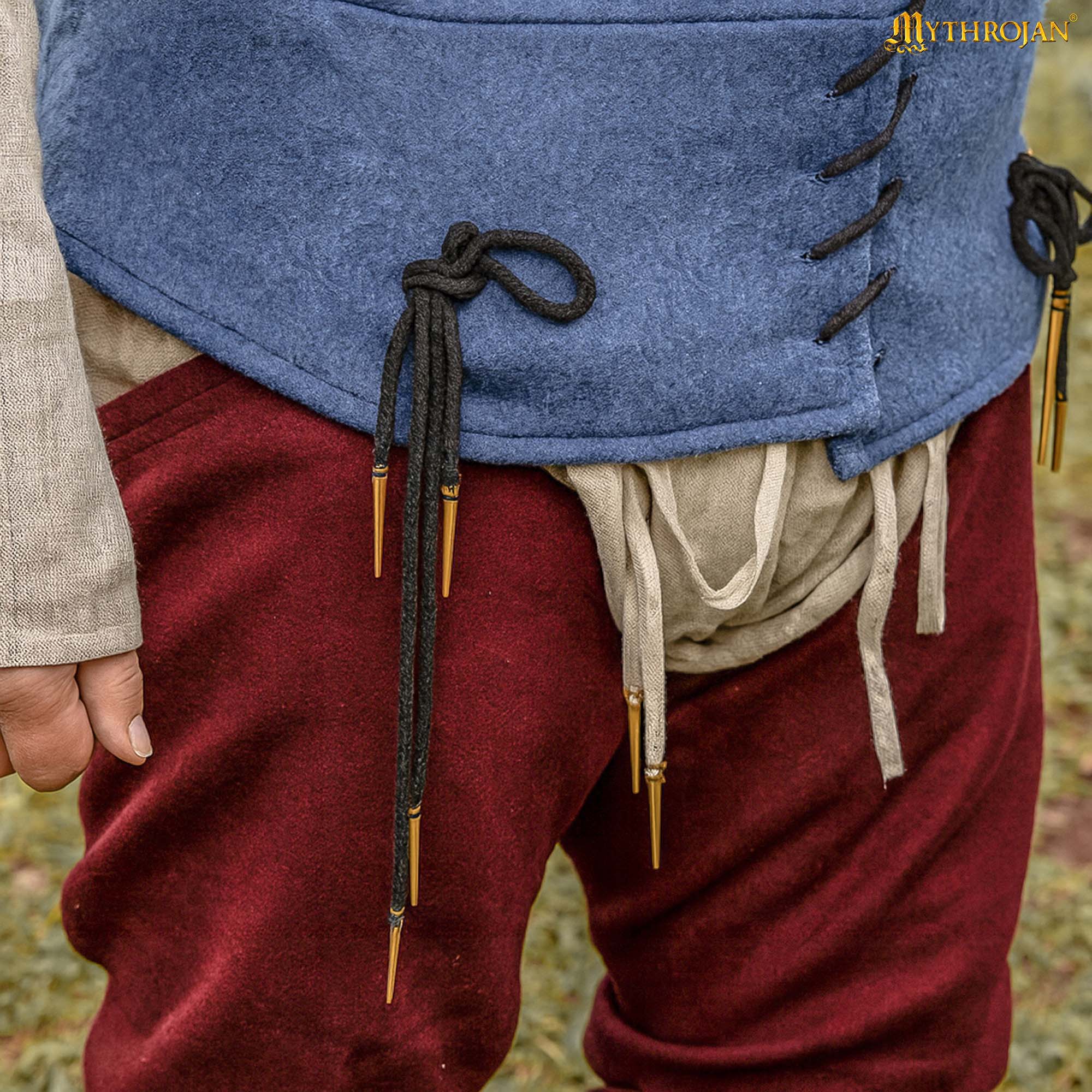 Pourpoint medieval tardío sin mangas — Chaleco histórico para recreación, LARP y SCA - imagen 10