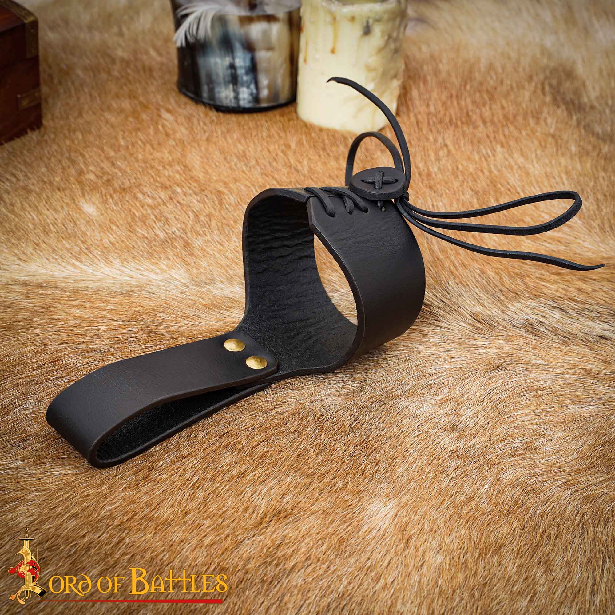 Soporte de cuero para cuerno de beber - ajustable - imagen 78