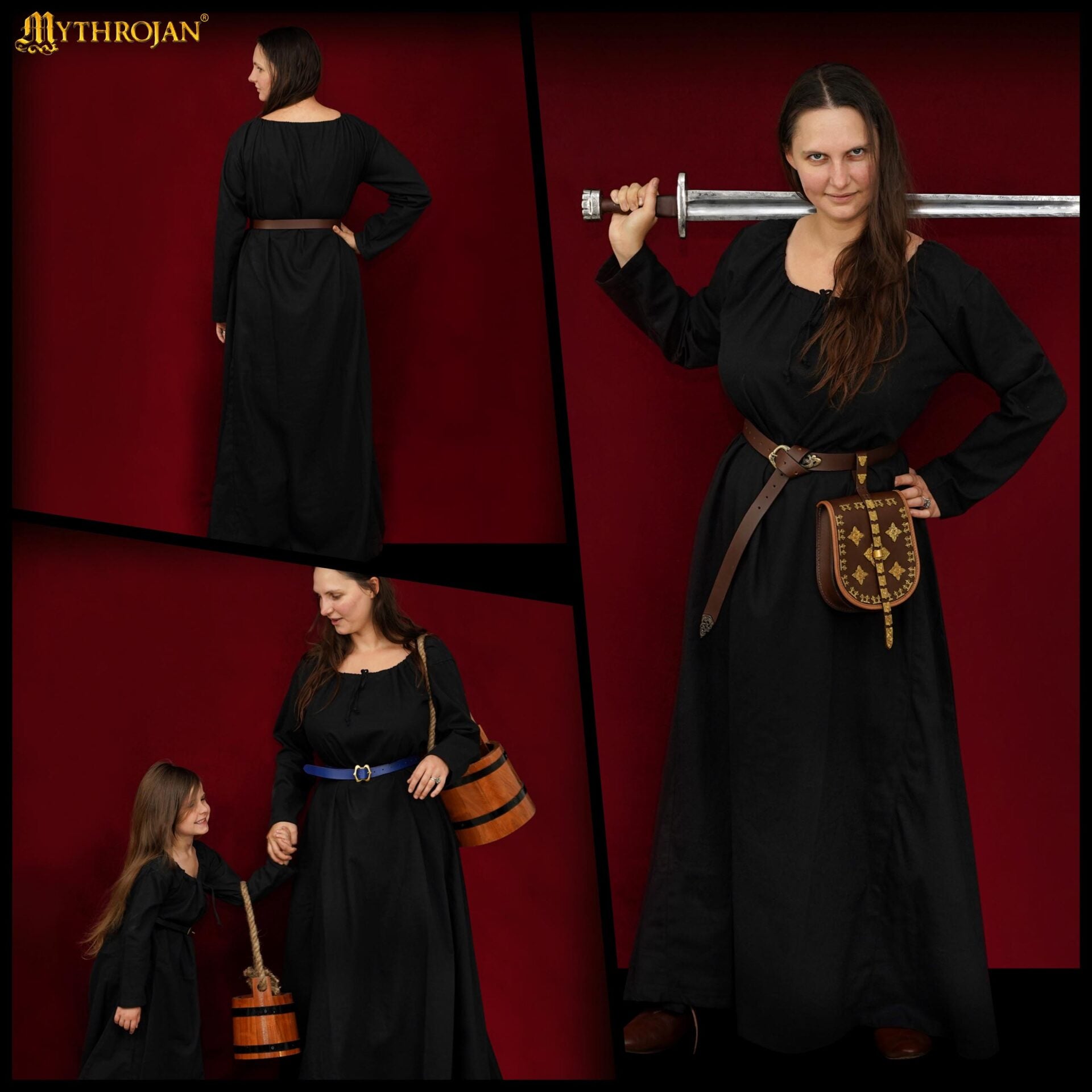 Vestido medieval Maiden de algodón 100% para LARP y recreación - imagen 20
