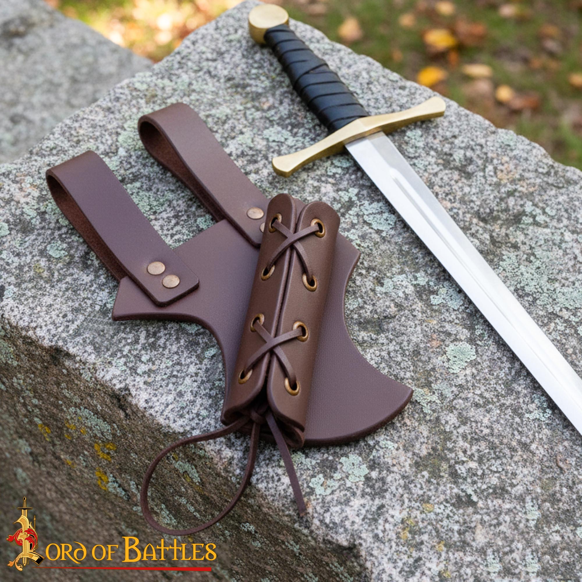 Portaespada de cuero ajustable 3 mm con funda entrelazada para cinturón - imagen 5