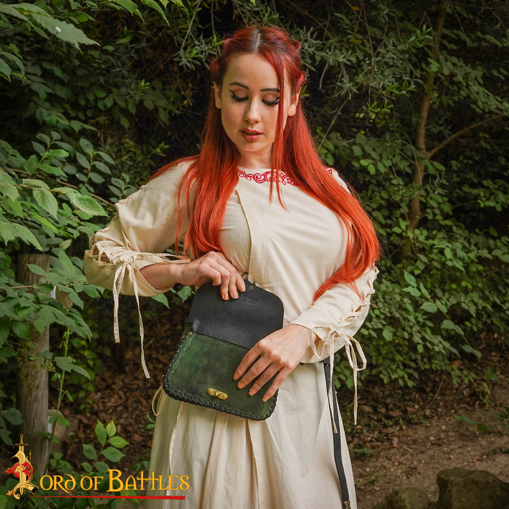Bolsa de cinturón medieval de cuero repujado — LARP y recreación - imagen 2