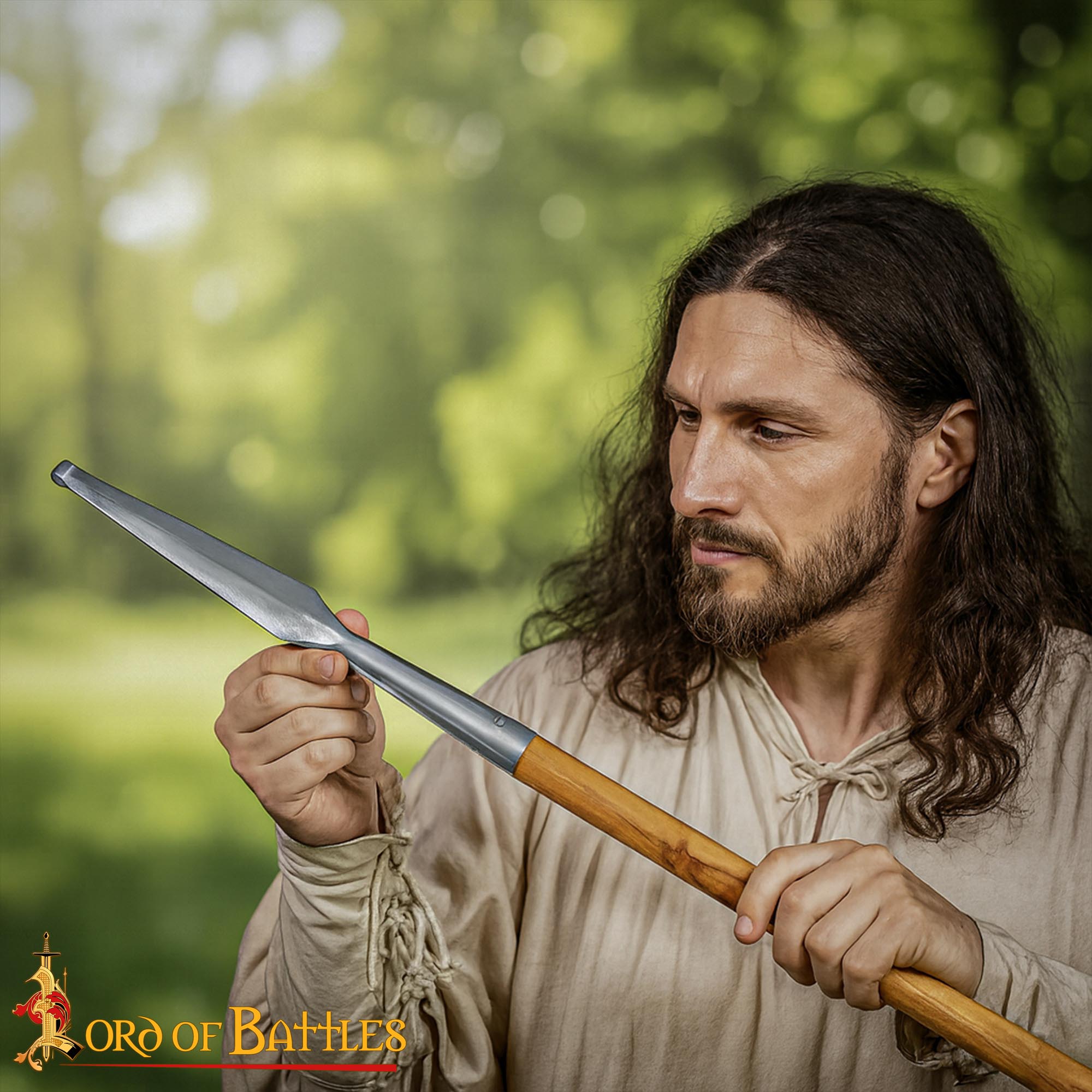 Punta de lanza medieval — hoja forjada en acero al carbono - imagen 2