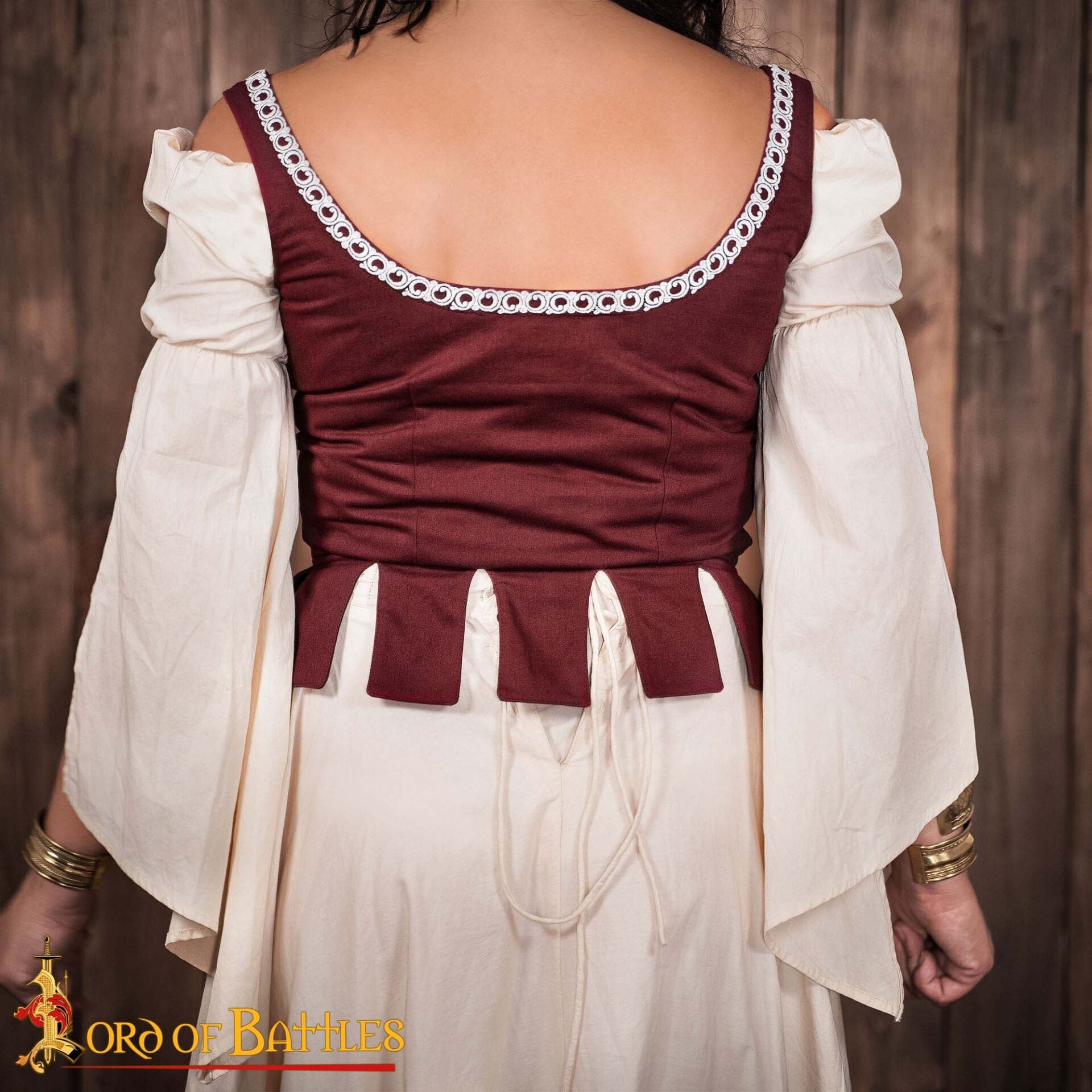 Corpiño medieval Adalyn de 100% algodón con cordones - imagen 5