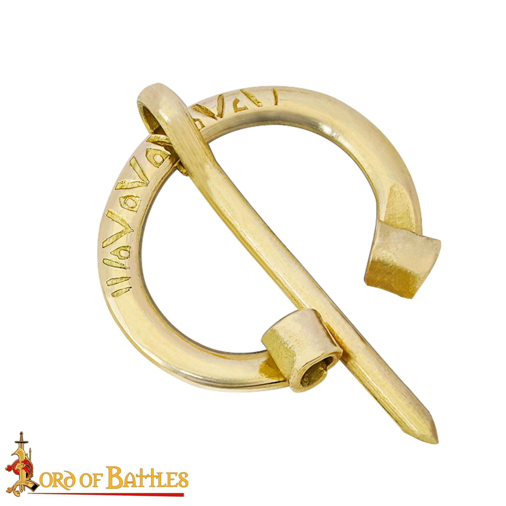 Broche penannular de latón para capa — punta redonda - Round End