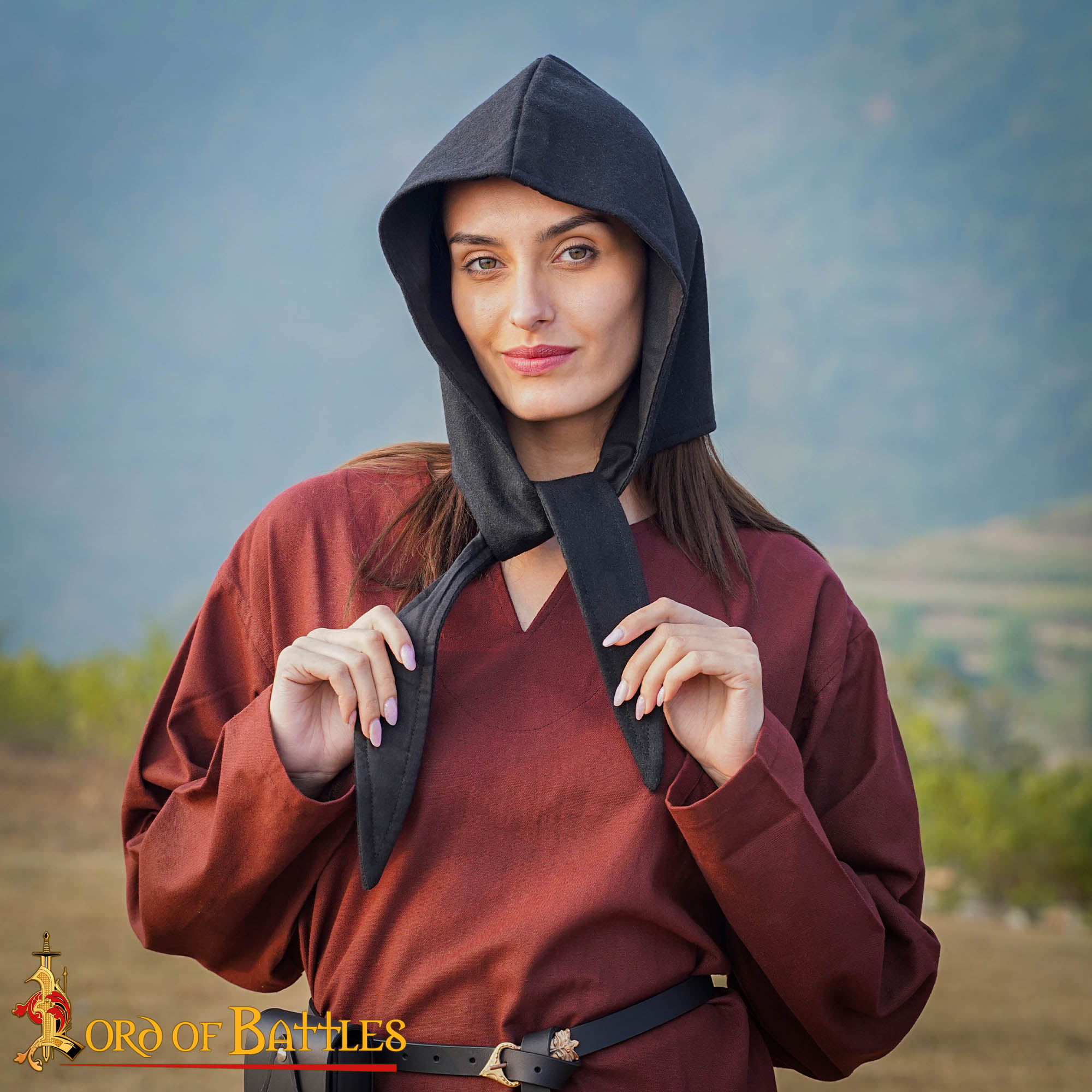 Imagen única de: Capucha Medieval de Lana - Forro Cálido