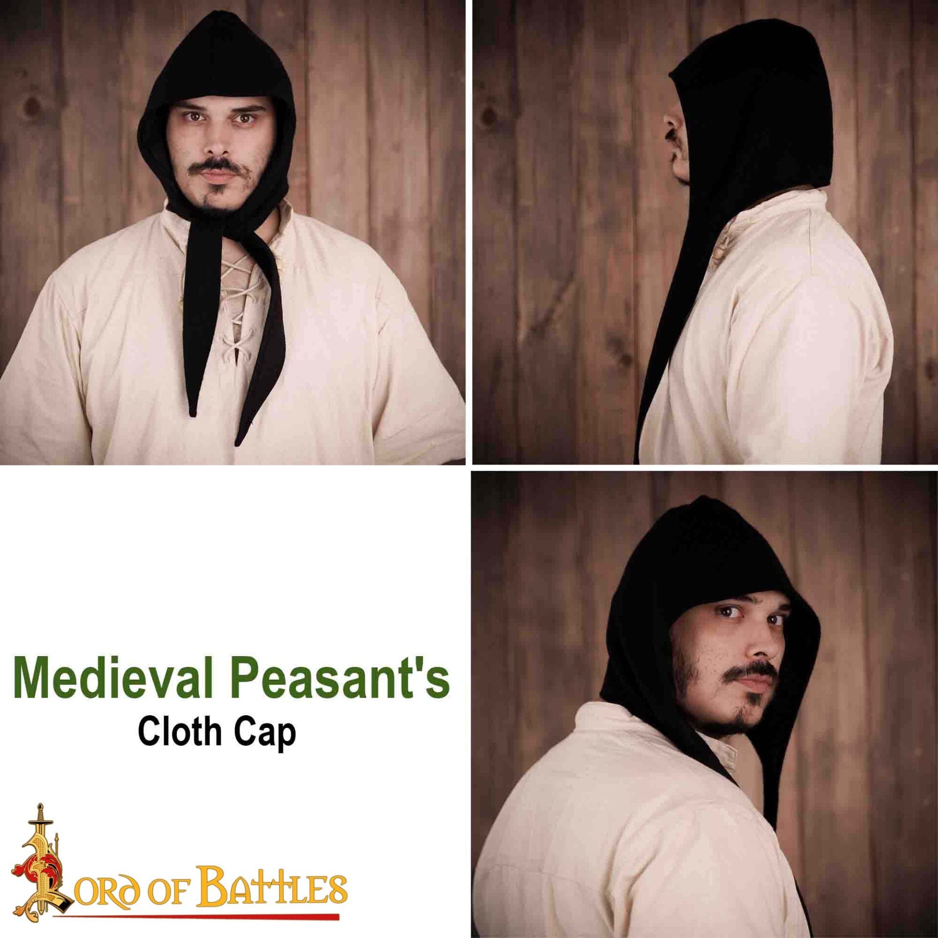 Imagen única de: Capucha Medieval de Lana - Forro Cálido