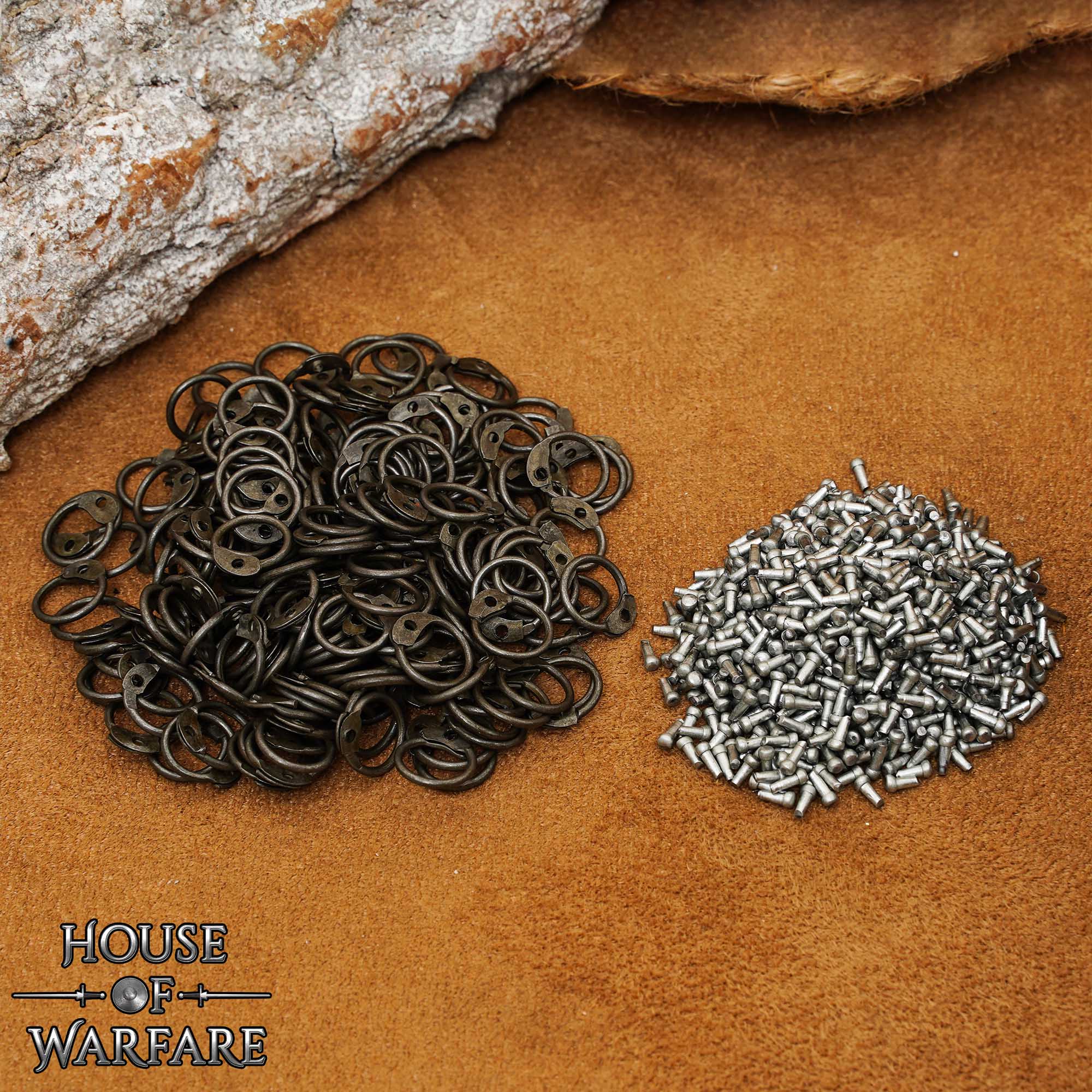 Imagen única de: Kit de Correo de Anillas Sueltas - Anillas Redondas Remachadas de Acero Dulce, 8 Mm de Diámetro Interior, Calibre 18
