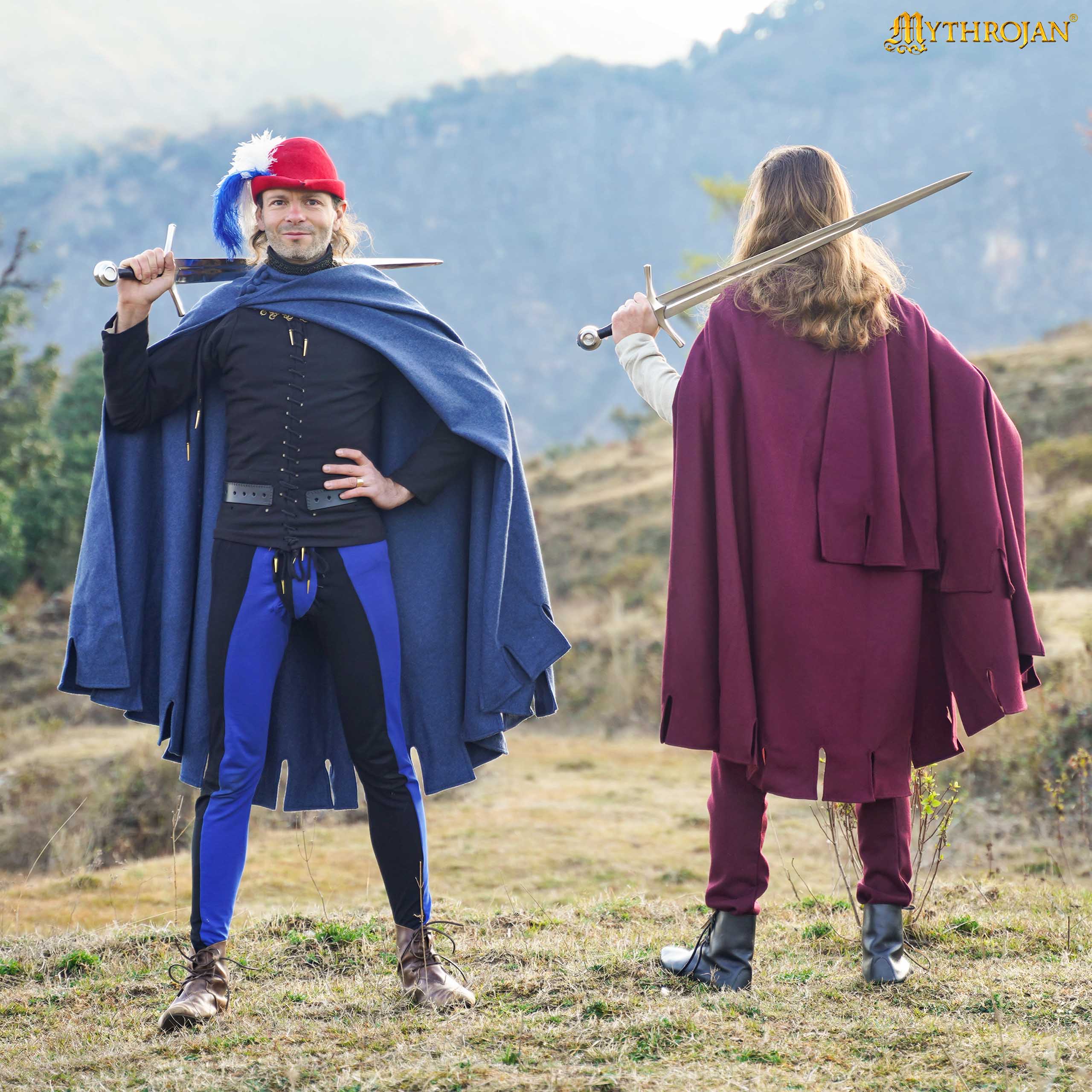 Capa medieval para hombre — lana reciclada, corte semicircular y botones cosidos a mano - imagen 14