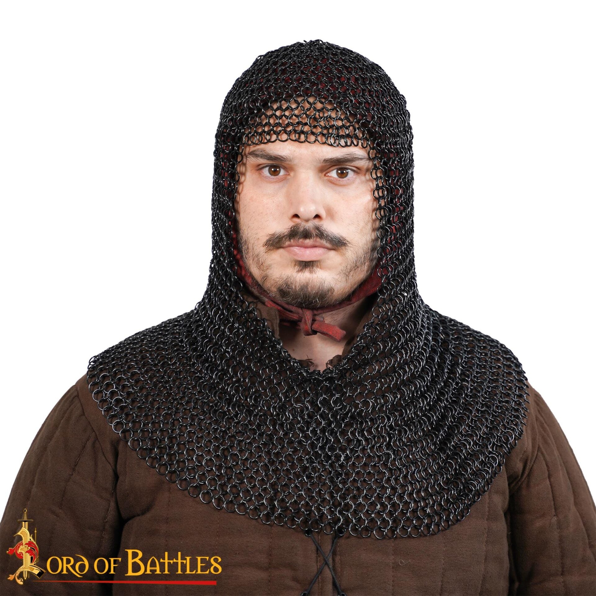 Capucha de malla medieval 10 mm — acero 16 gauge para LARP y cosplay - imagen 11