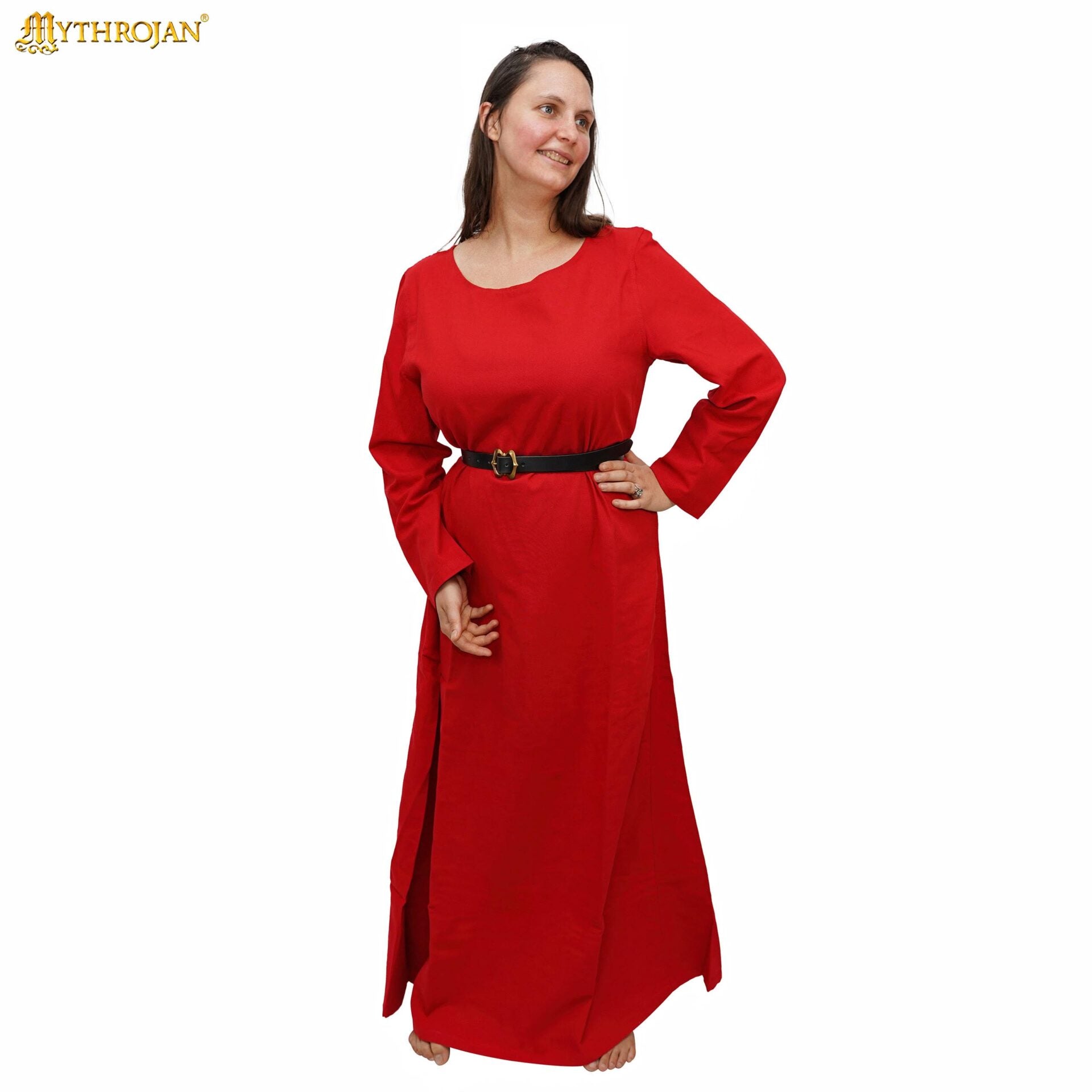 Vestido medieval 100% algodón, largo para LARP y recreación - imagen 35
