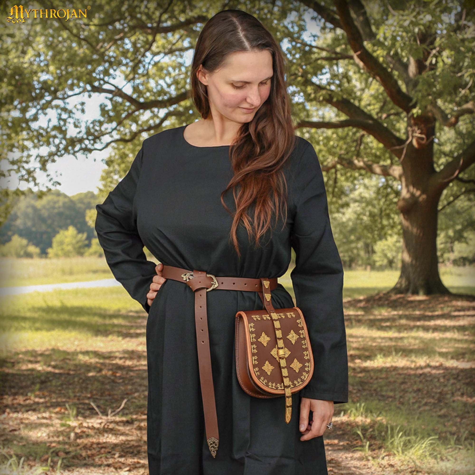 Vestido medieval 100% algodón, largo para LARP y recreación - imagen 2