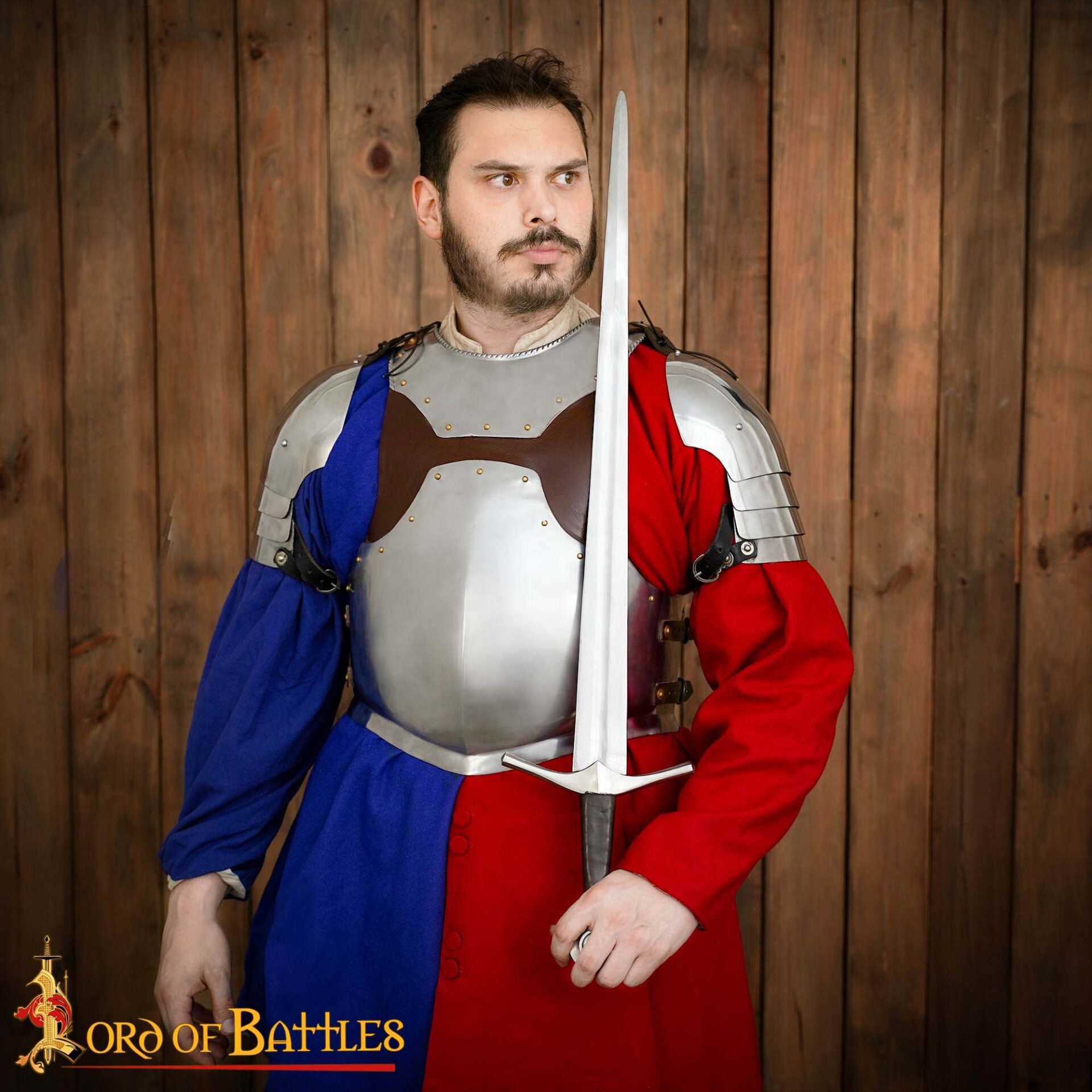 Coraza medieval de acero con ajustes de cuero - Hecha a mano