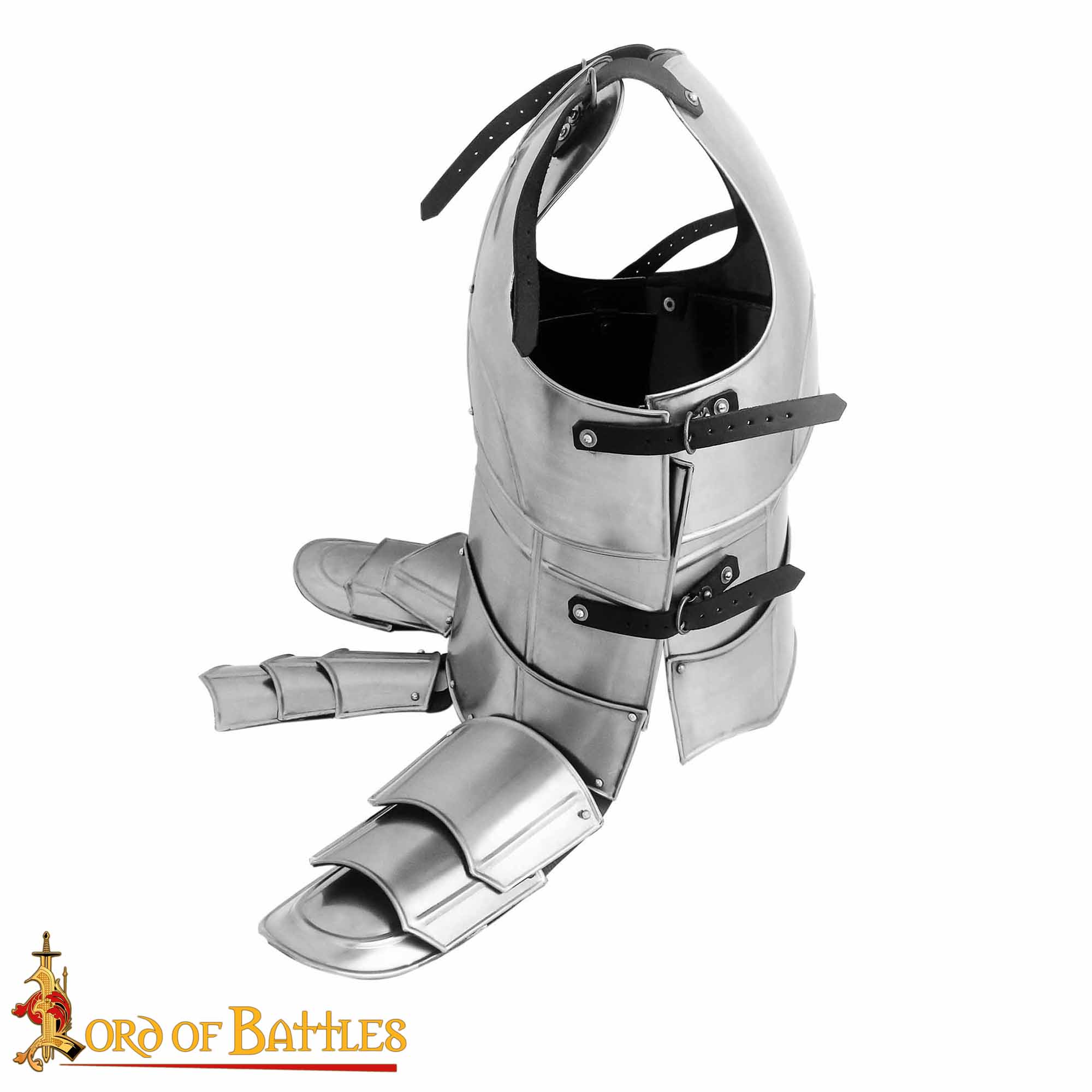 Coraza medieval de acero calibre 18 con tassets y placa inguinal - imagen 4
