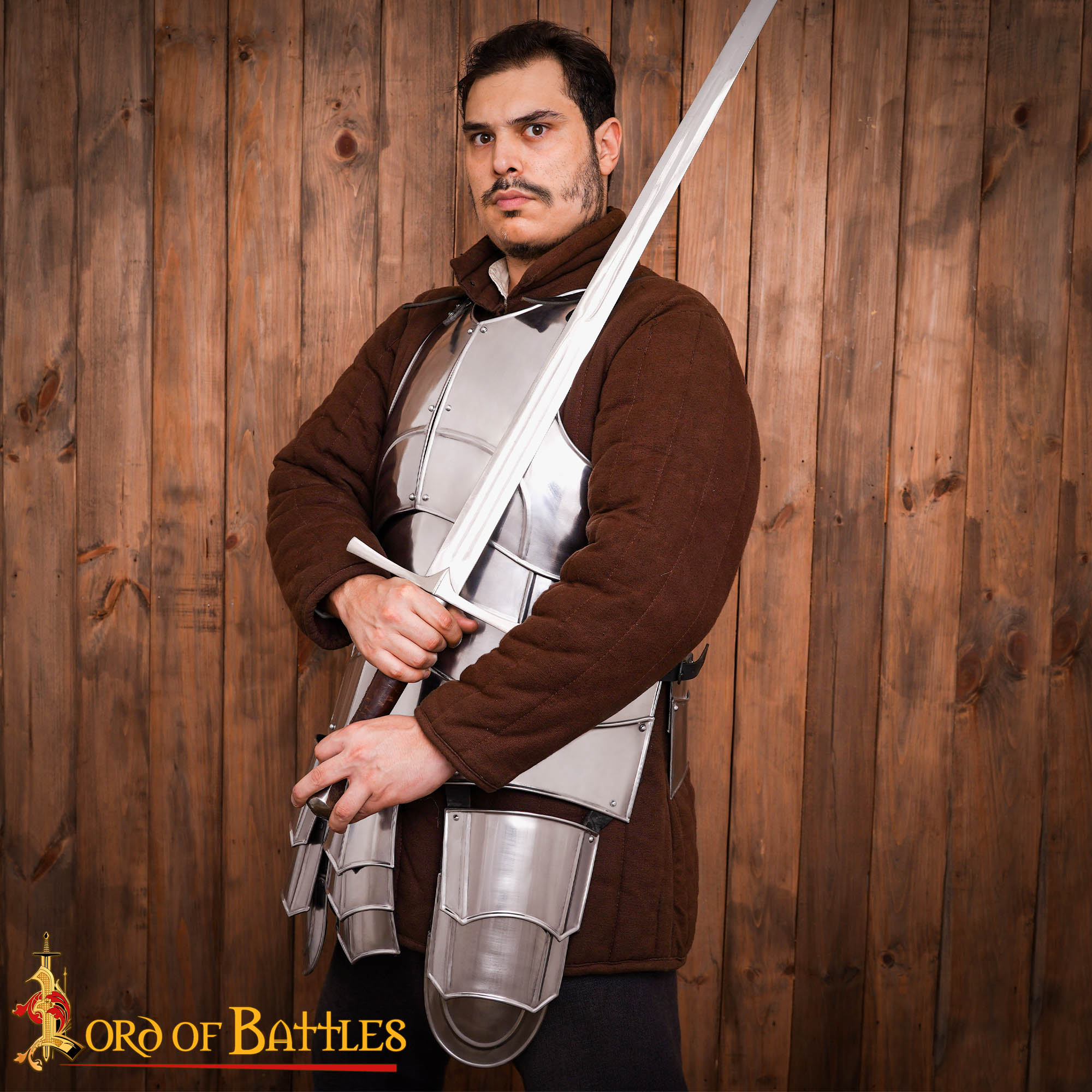 Coraza medieval de acero calibre 18 con tassets y placa inguinal - imagen 5