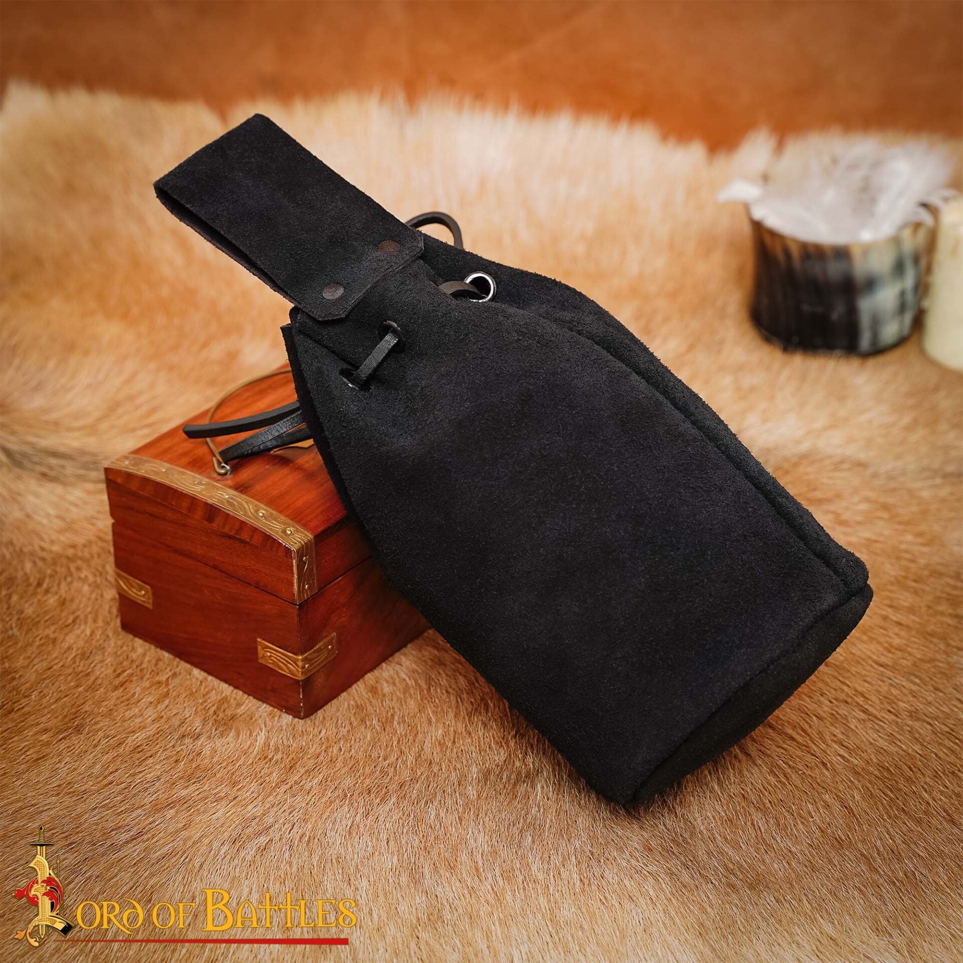 Bolsa de ante genuino con cordón para monedas y dados - imagen 19