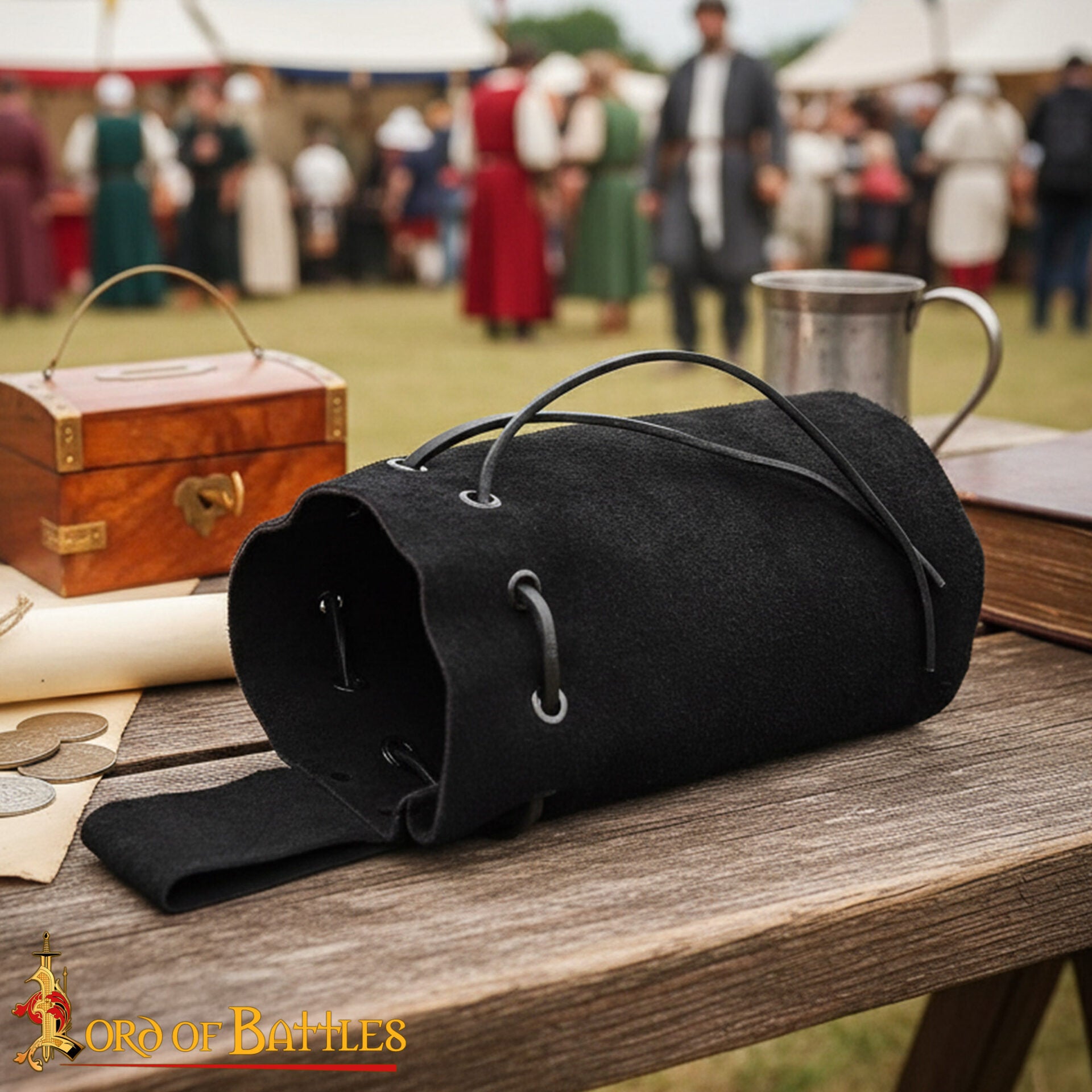 Bolsa de ante genuino con cordón para monedas y dados - imagen 15