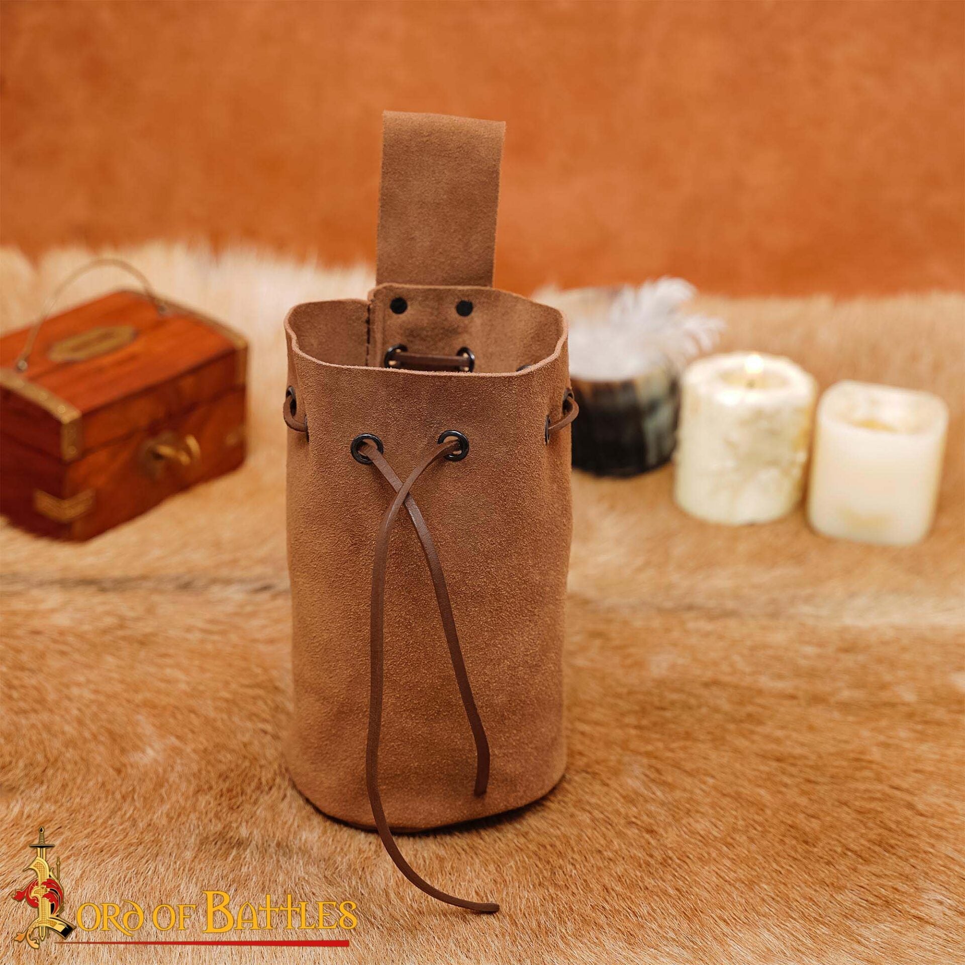 Bolsa de ante genuino con cordón para monedas y dados - imagen 10