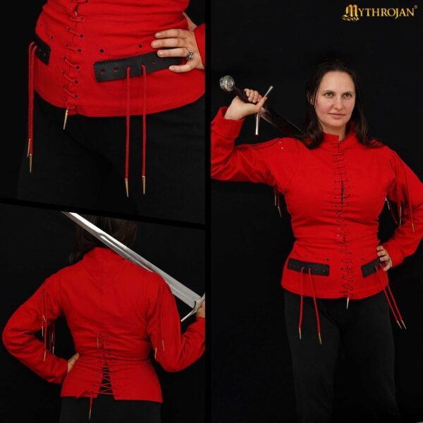 Imagen única de: Jubón armado 'The Knight' — Acolchado medieval tardío (negro, talla L) - Con Defecto