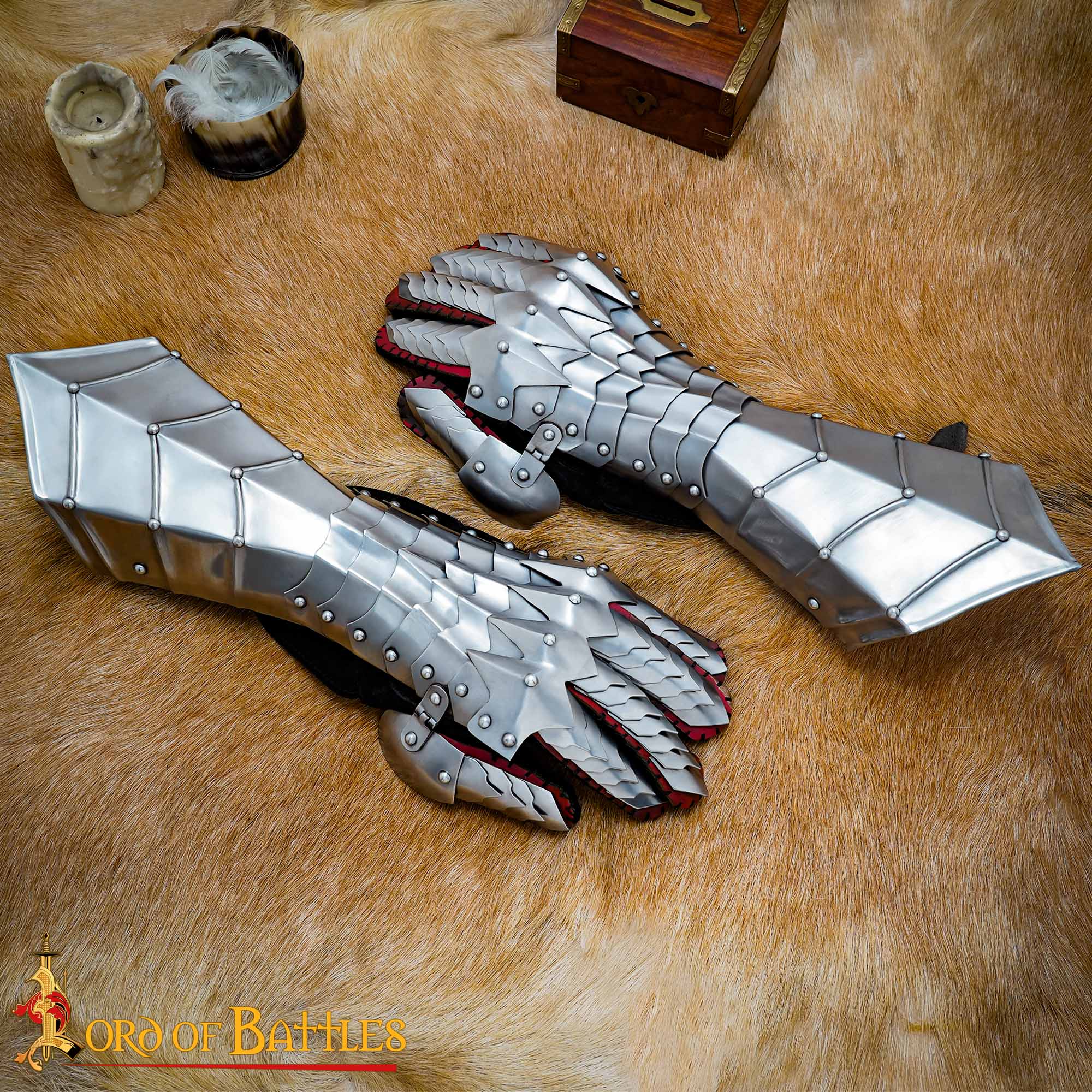 Guanteletes góticos de cuero - Fantasy Gothic Gauntlets - imagen 12