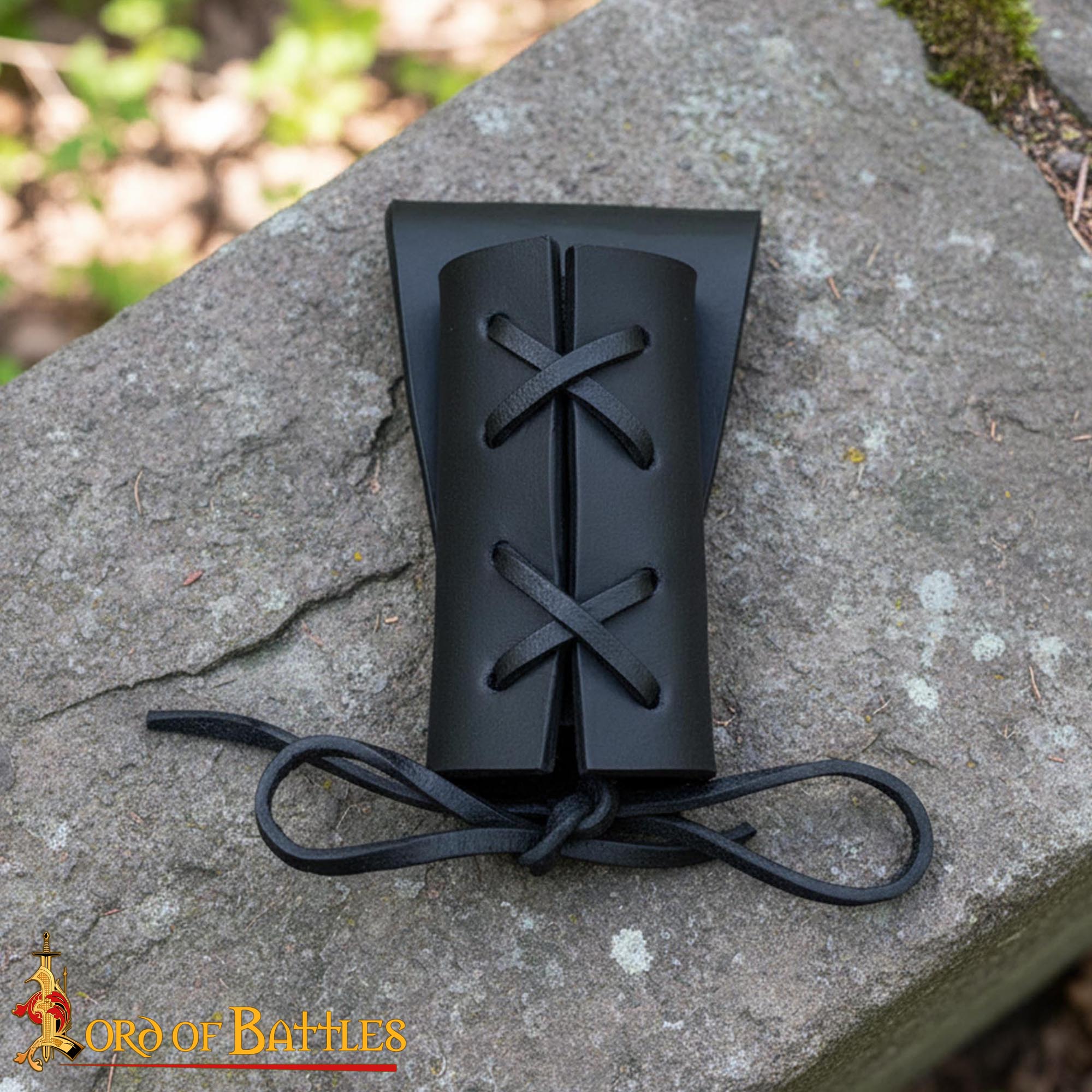 Soporte medieval de cuero ajustable para espada, hacha y daga