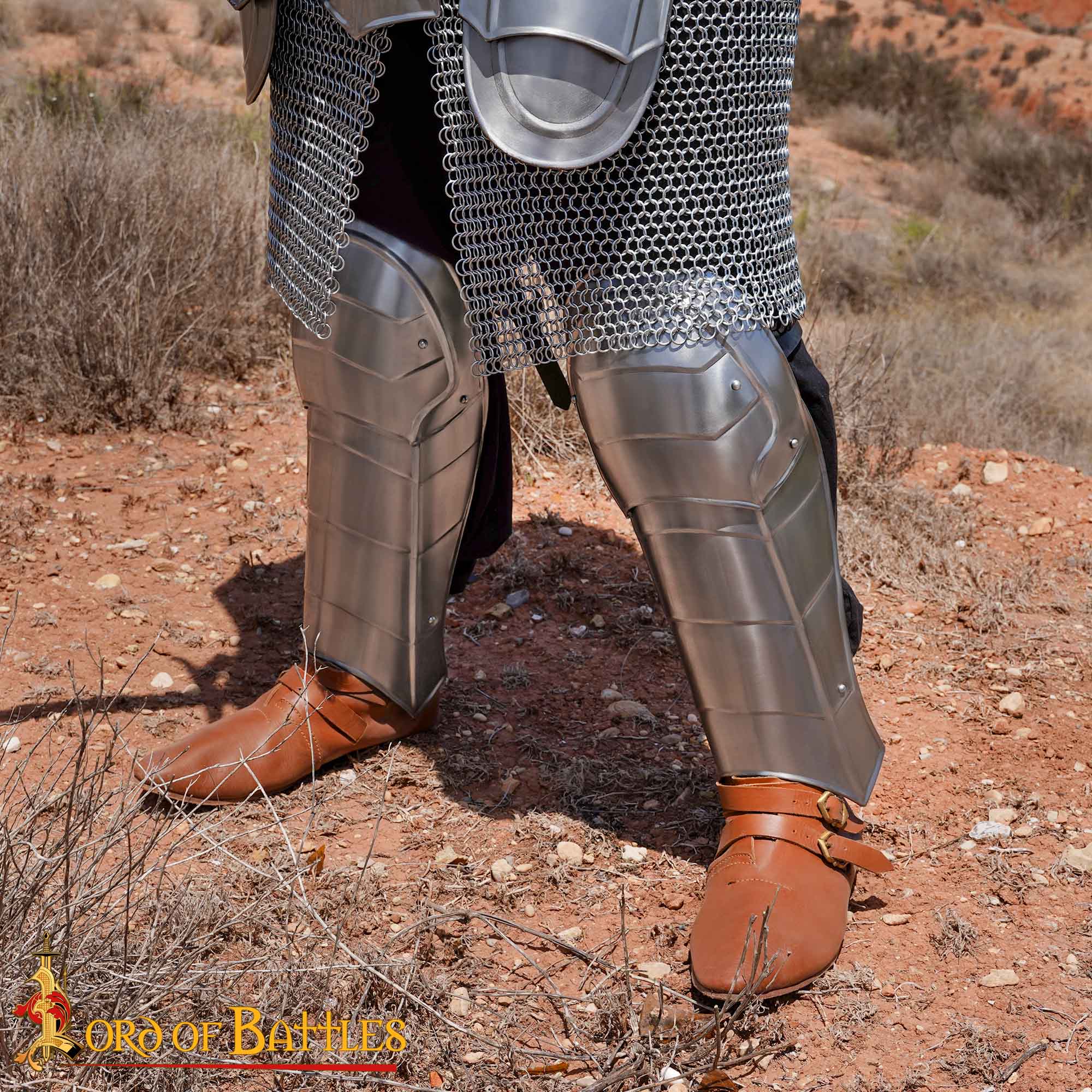 Imagen única de: Grebas de Acero Dark Knight con Poleyns / Rodilleras Incluidas Calibre 18