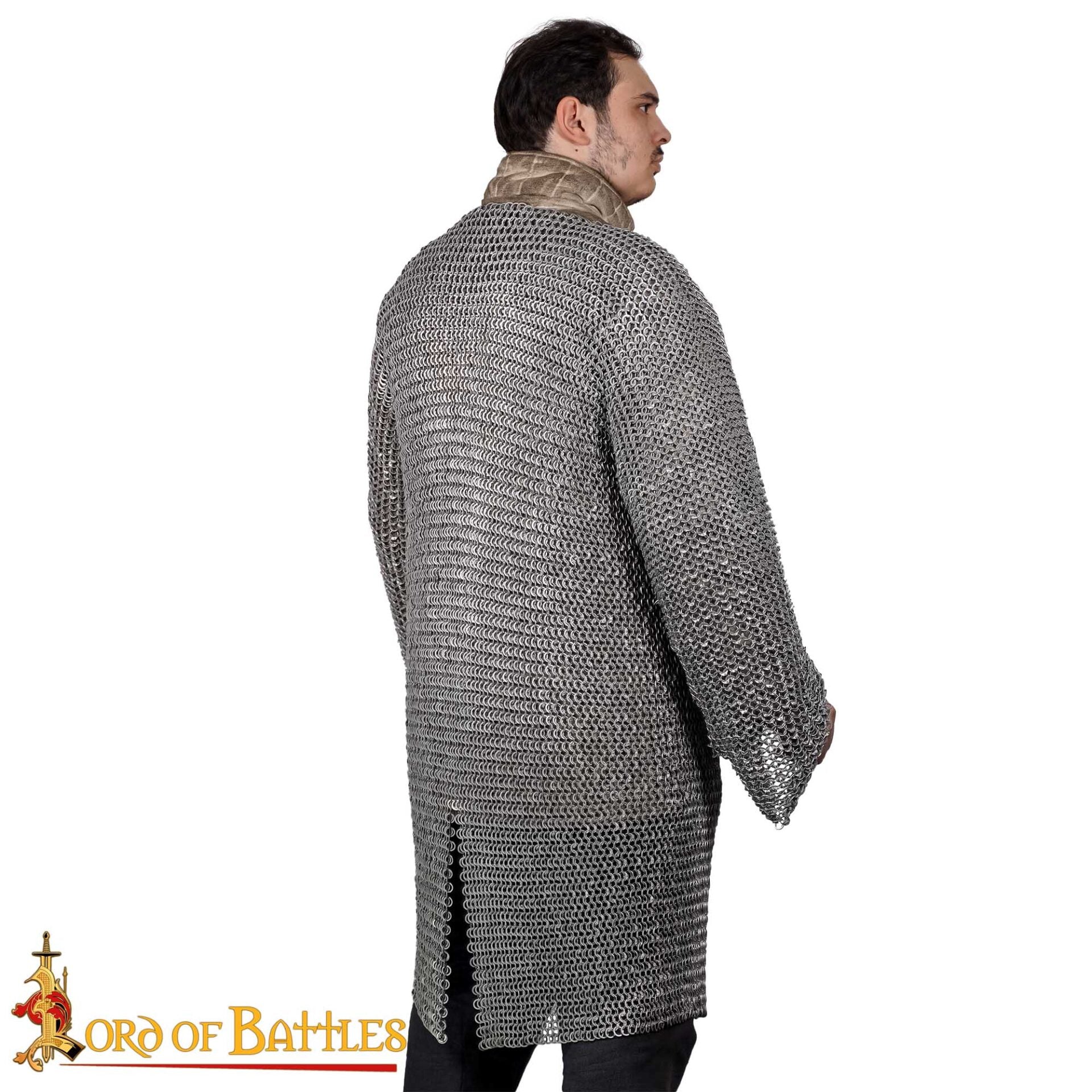 Hauberk de malla con anillas riveteadas 10 mm — aluminio, tallas L–XXL - imagen 5