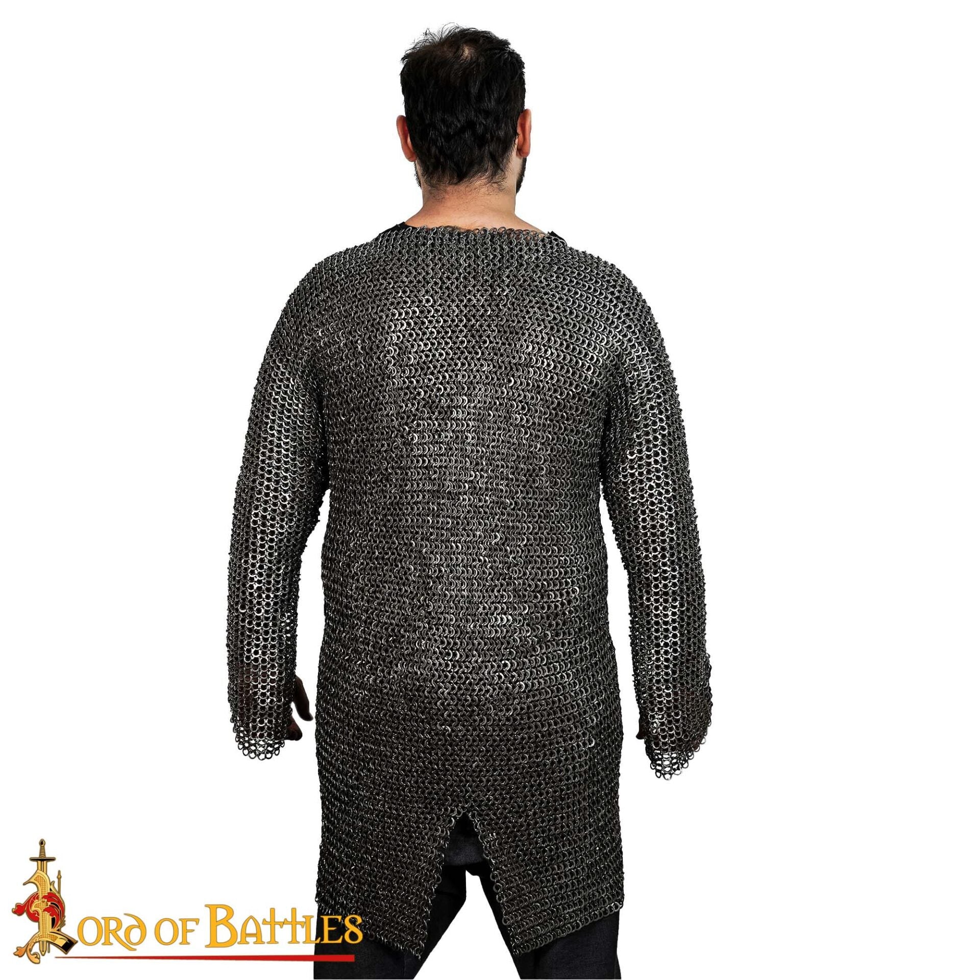 Hauberk cota de malla de acero inoxidable, anillas 9 mm rivetadas - imagen 5