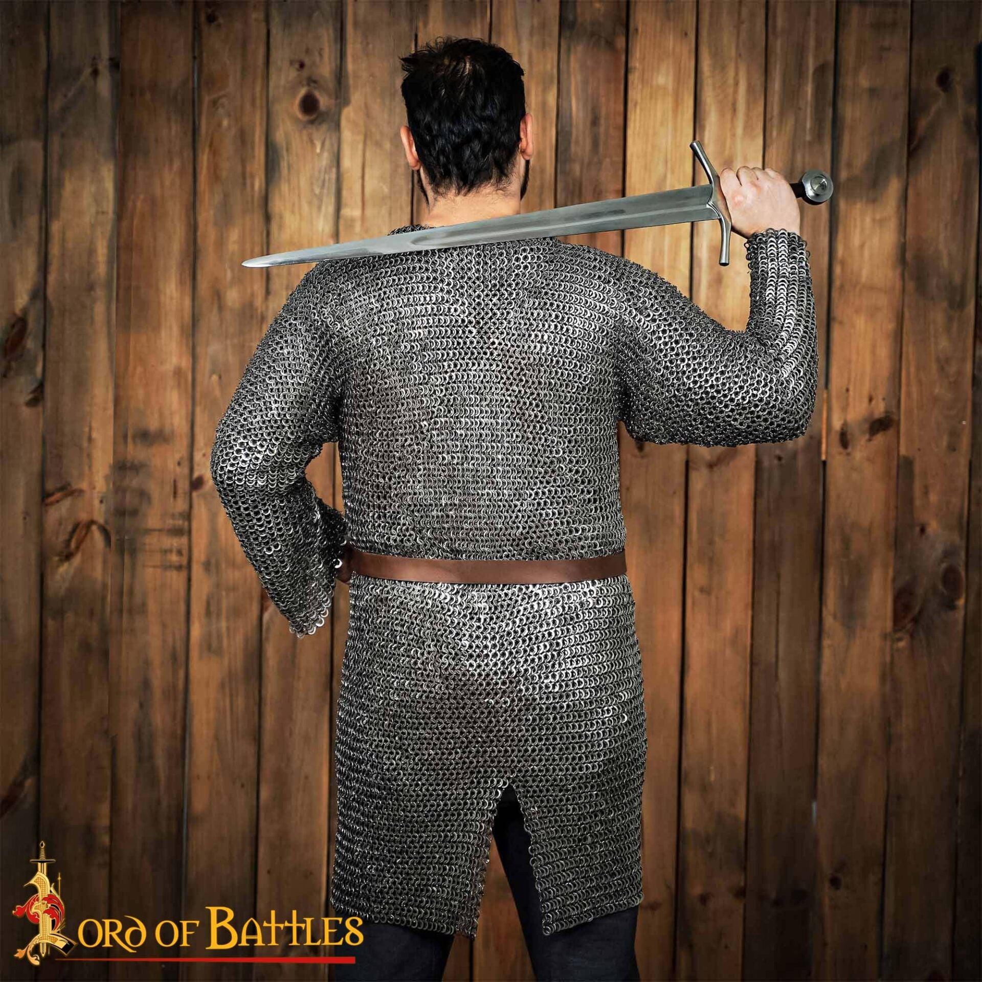 Hauberk cota de malla de acero inoxidable, anillas 9 mm rivetadas - imagen 6