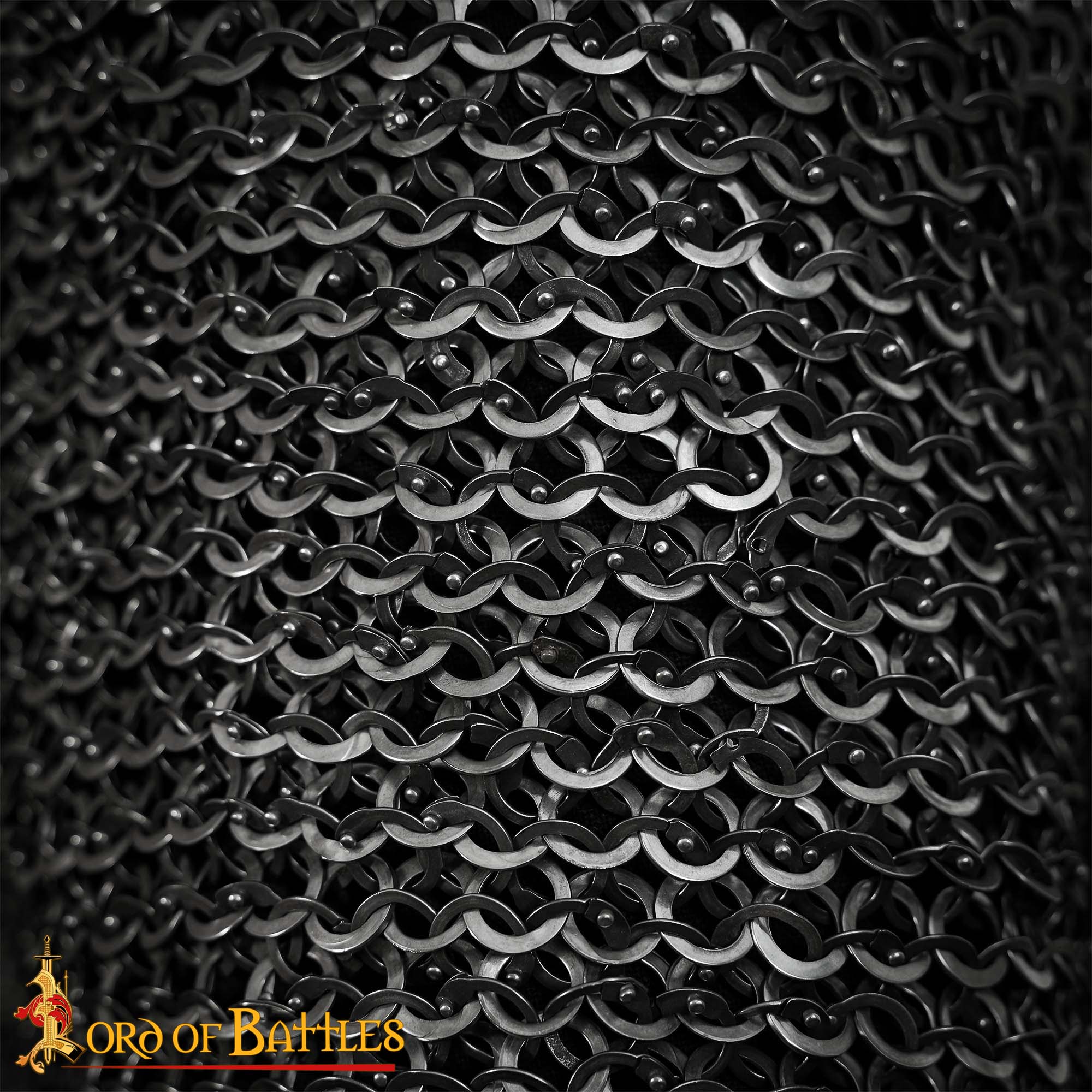 Hauberk cota de malla de acero inoxidable, anillas 9 mm rivetadas - imagen 7