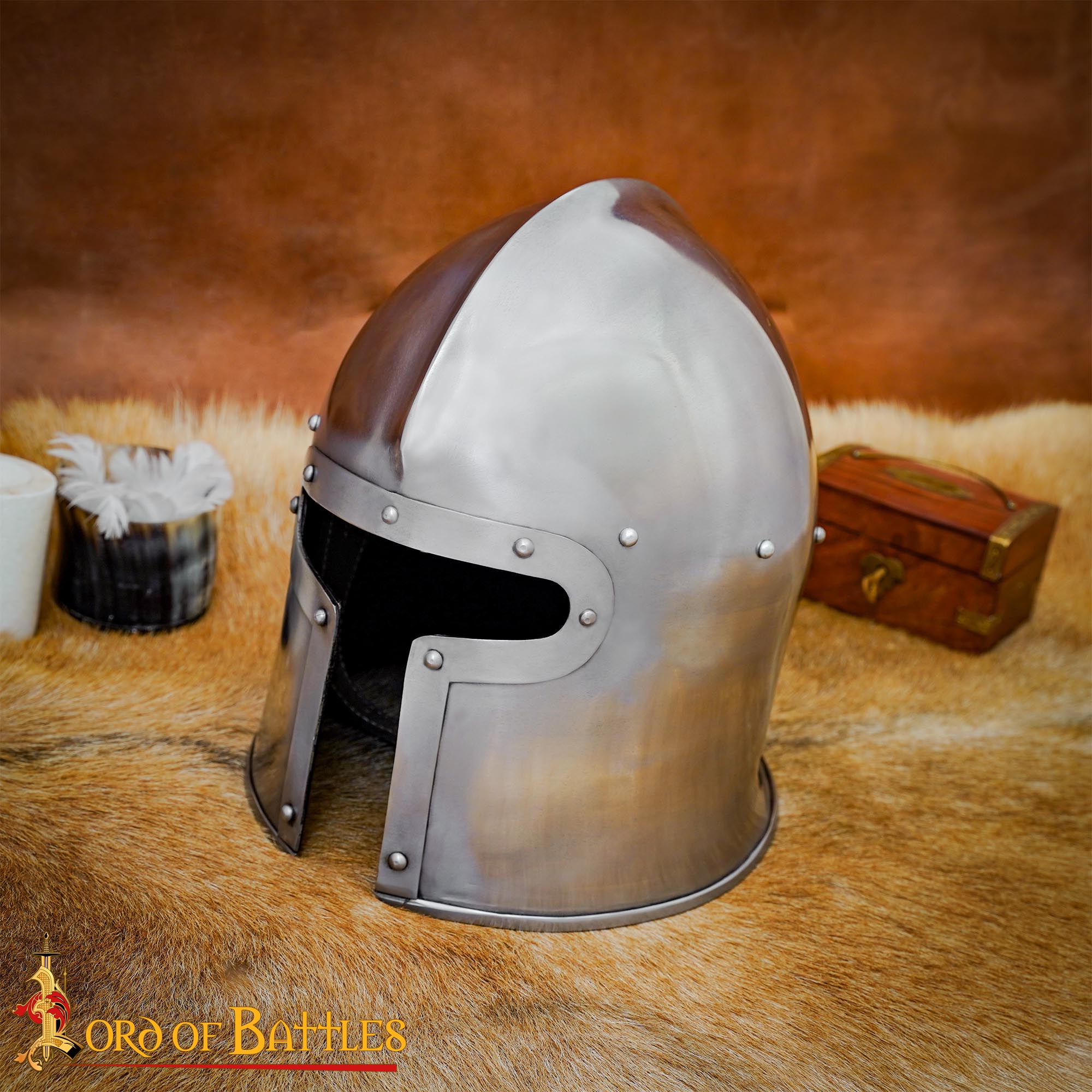Imagen única de: Casco Barbute Italiano del Siglo Xv Calibre 16